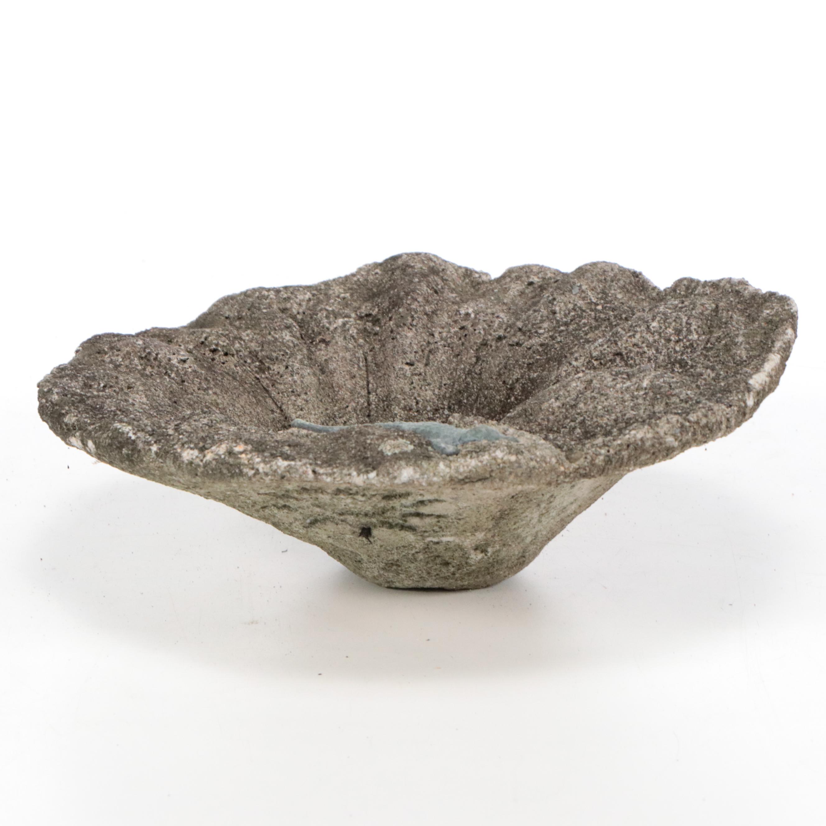 Cast Concrete Garden Statues and Birdbath