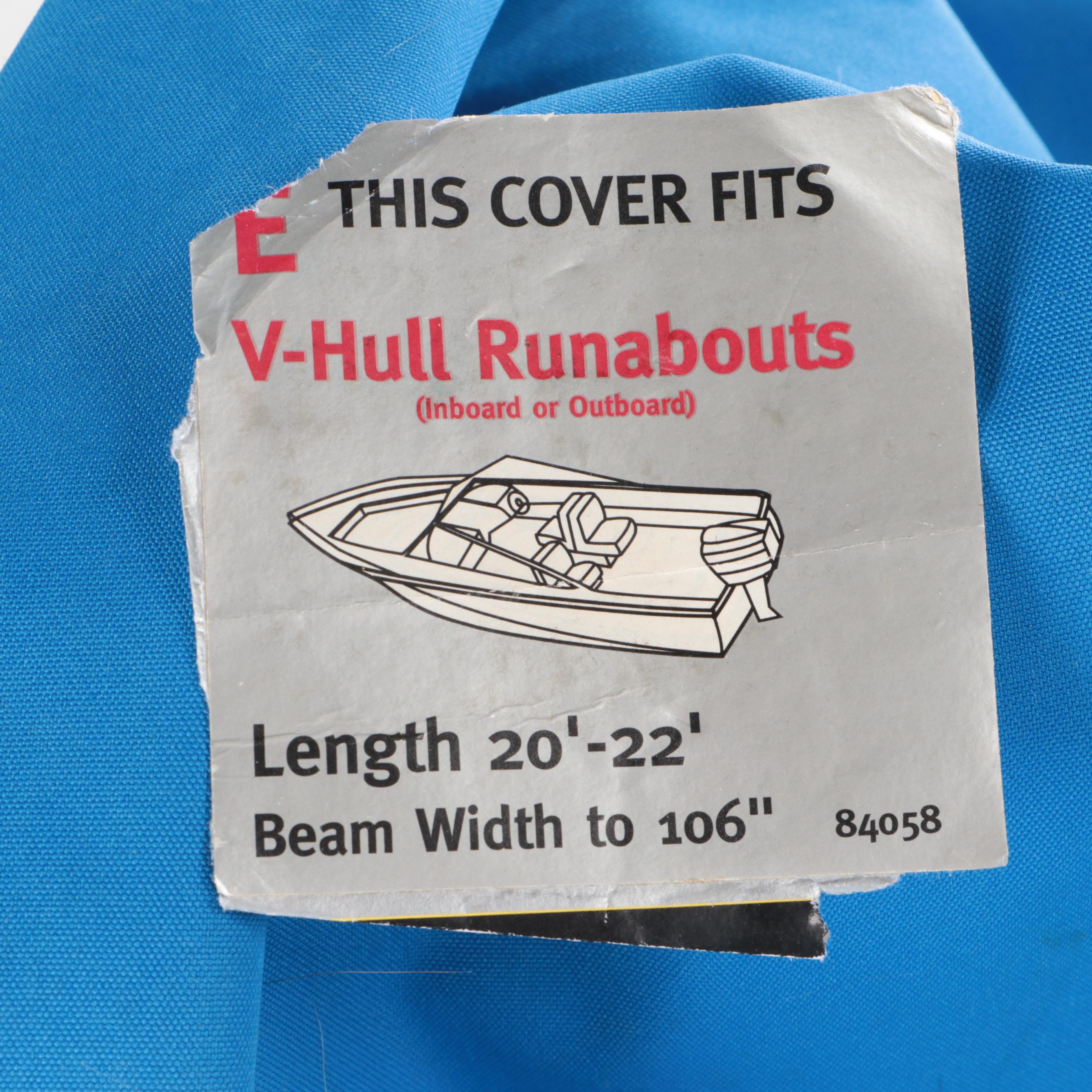 Vinyl Cover for 20'-22' V-Hull Runabout Boats