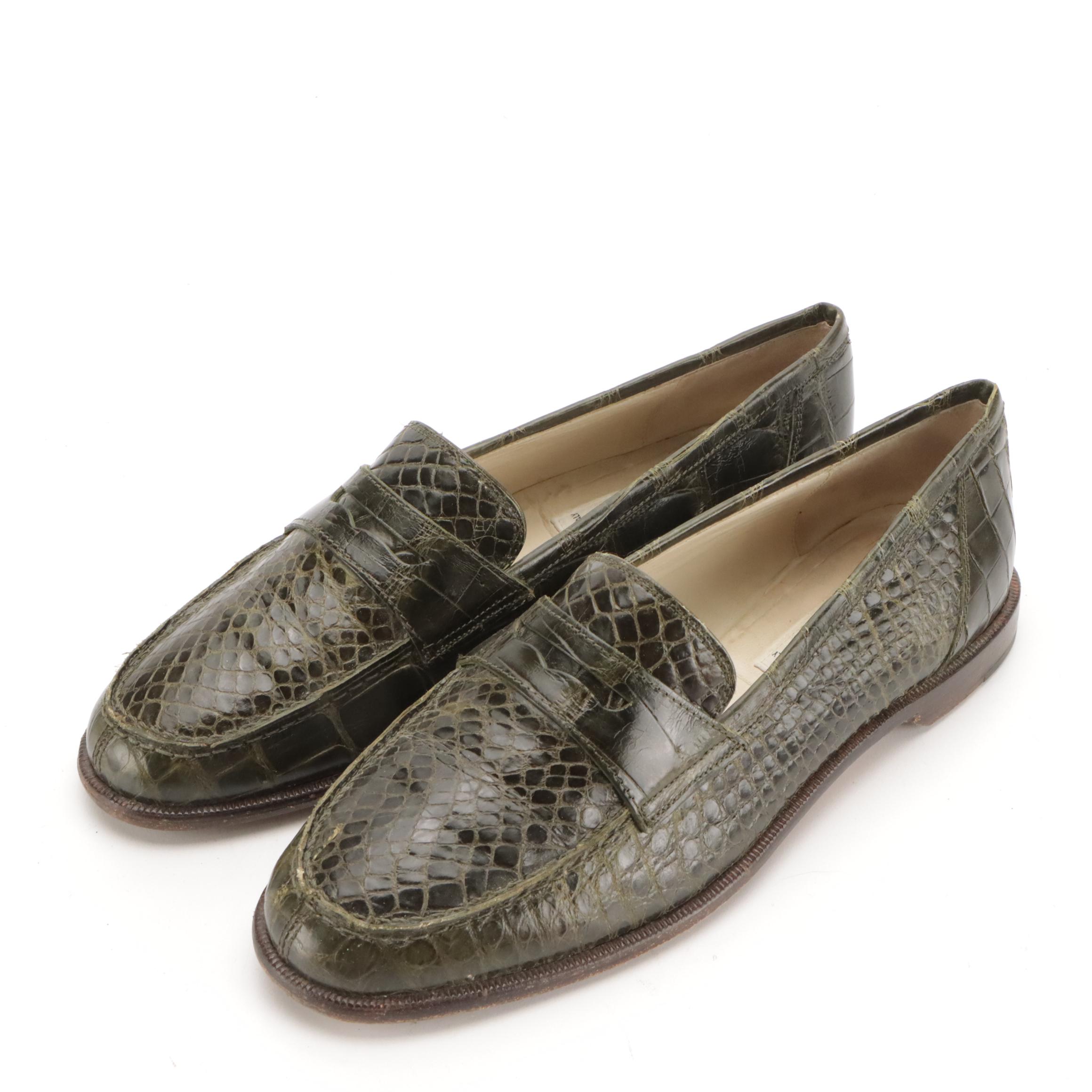 Warren Edwards Ostrich Leather & Titti Dell'Acqua Alligator and Leather Loafers
