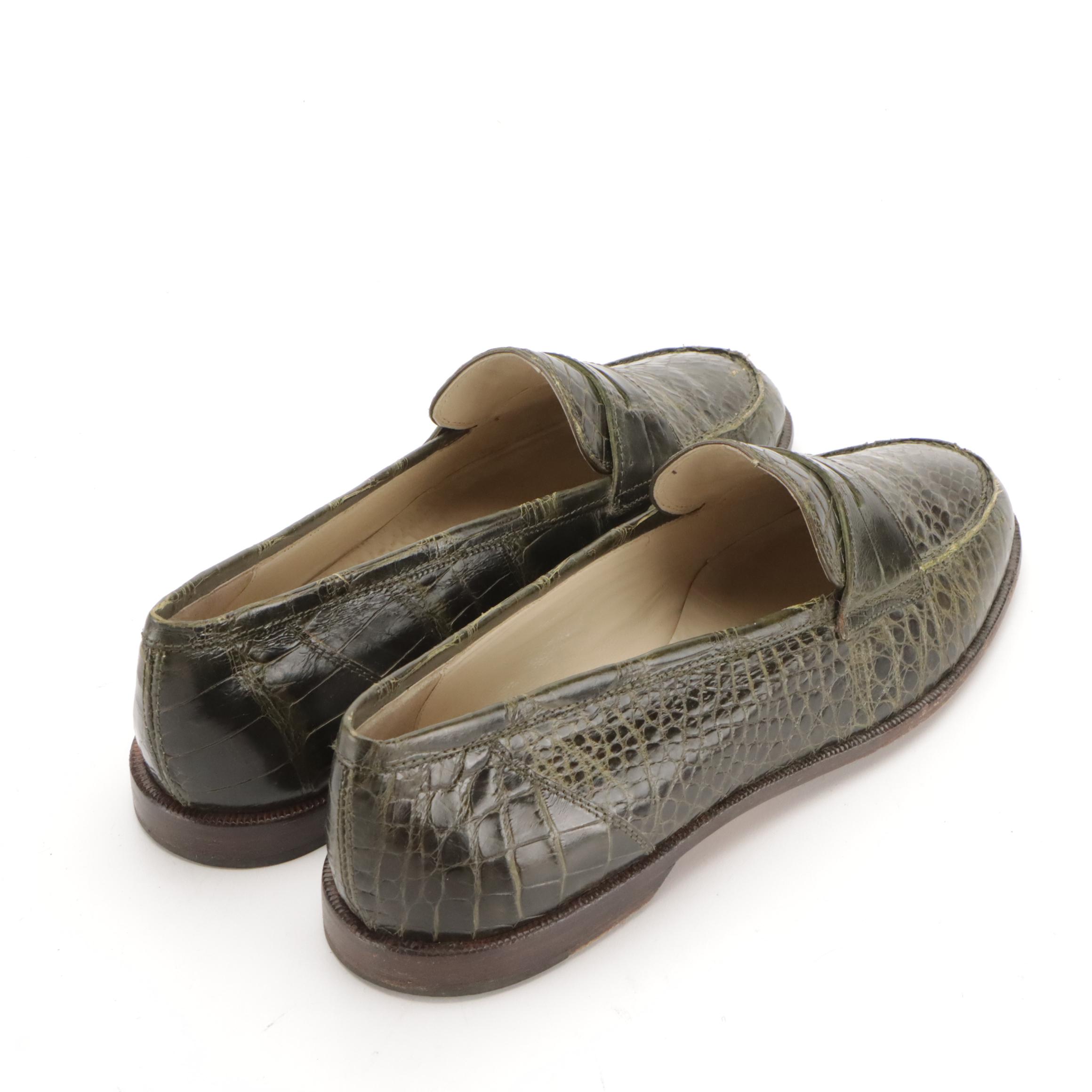 Warren Edwards Ostrich Leather & Titti Dell'Acqua Alligator and Leather Loafers