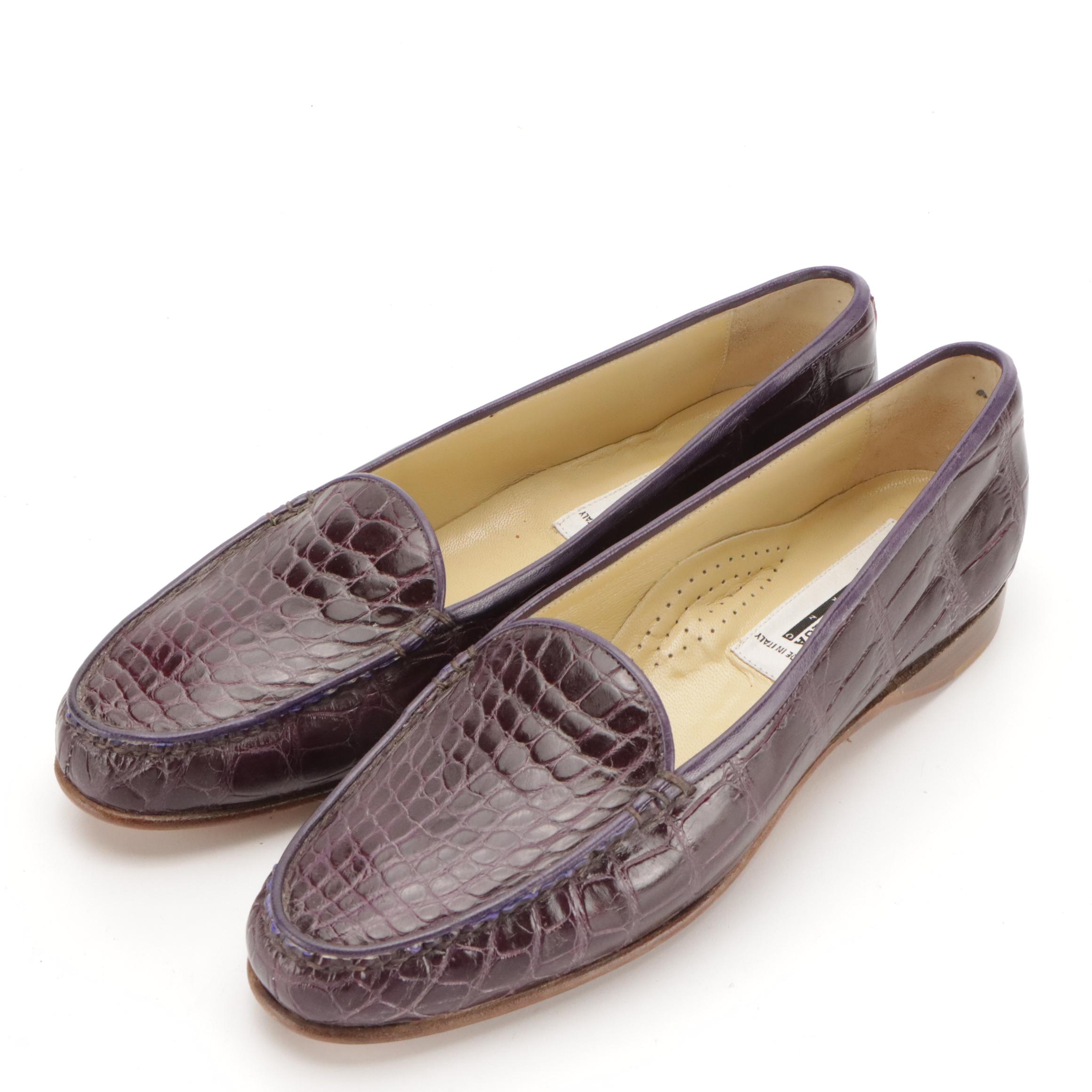 Warren Edwards Ostrich Leather & Titti Dell'Acqua Alligator and Leather Loafers