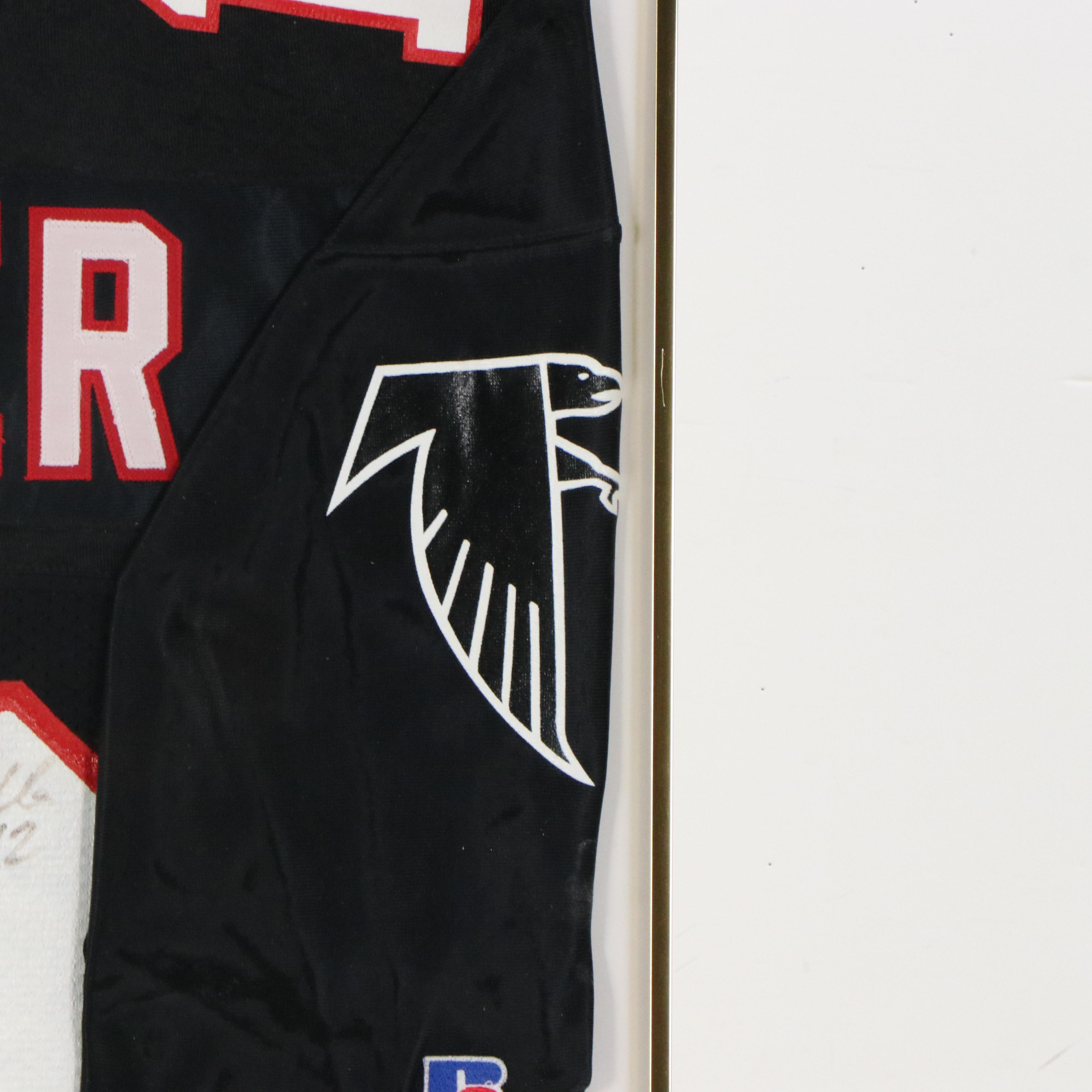 Chris Miller Signed Atlanta Falcons Football Jersey with Display