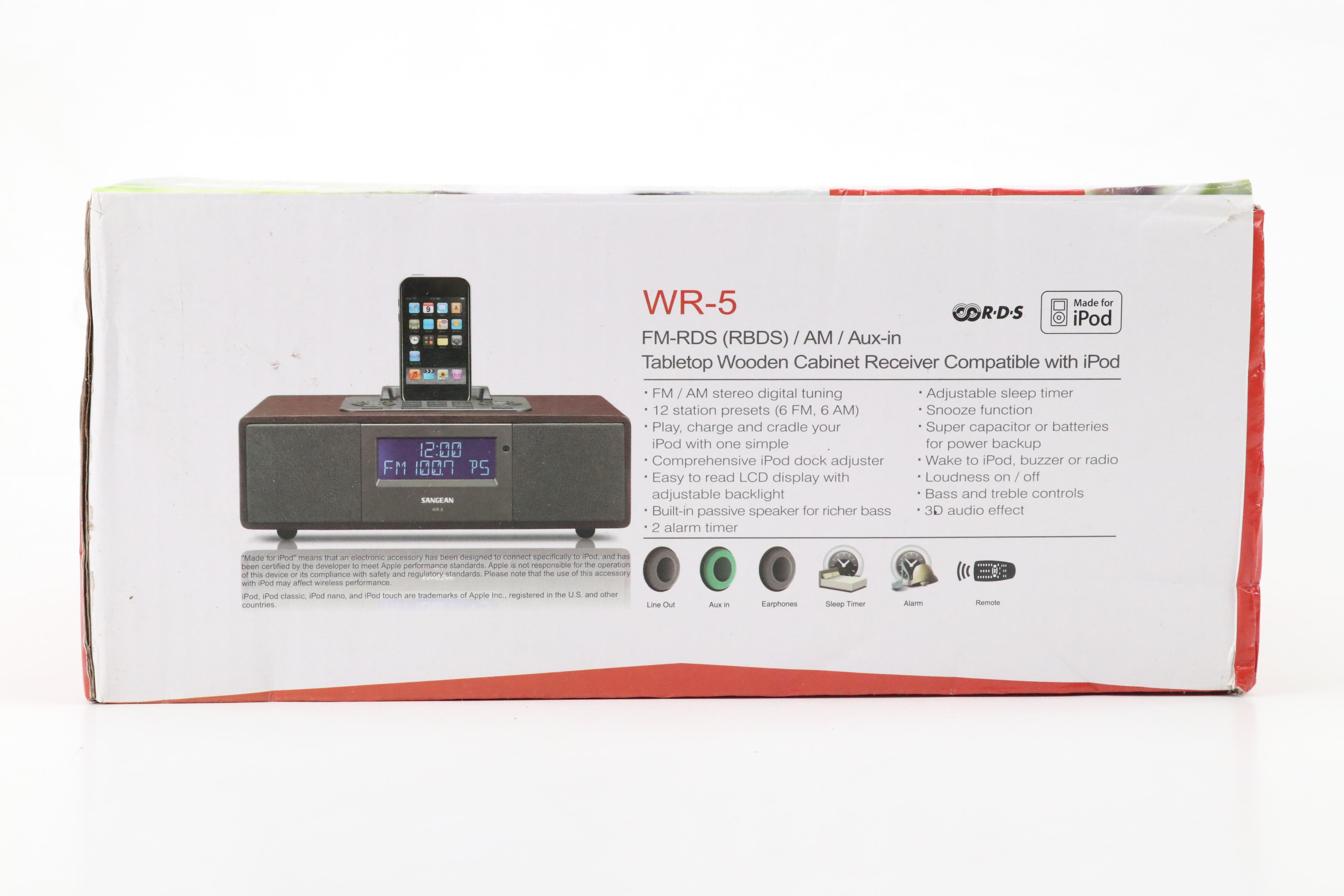 Sangean WR-5 AM/FM Radio with Apple iPod Dock