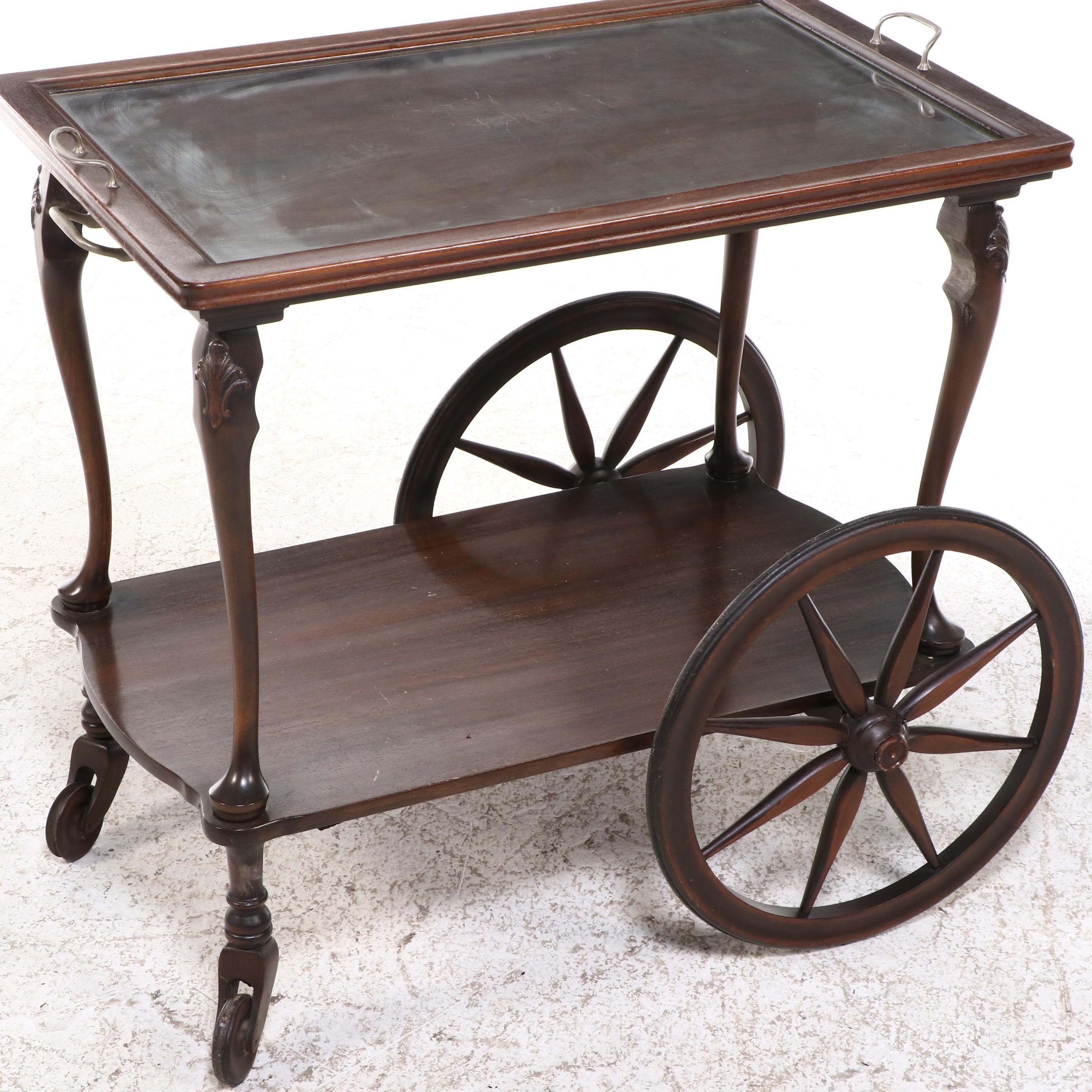 English Style Tea Cart with Tray