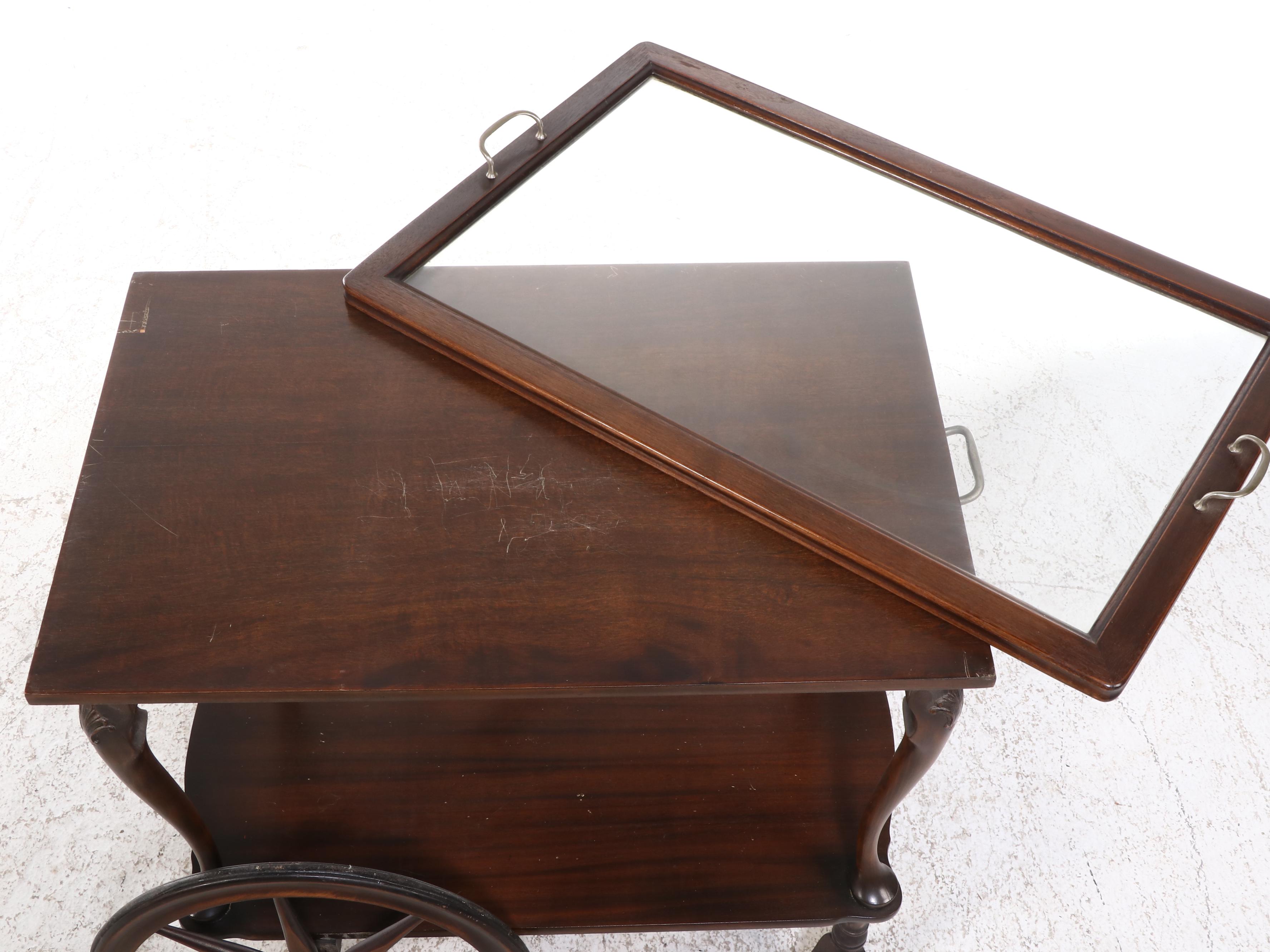 English Style Tea Cart with Tray