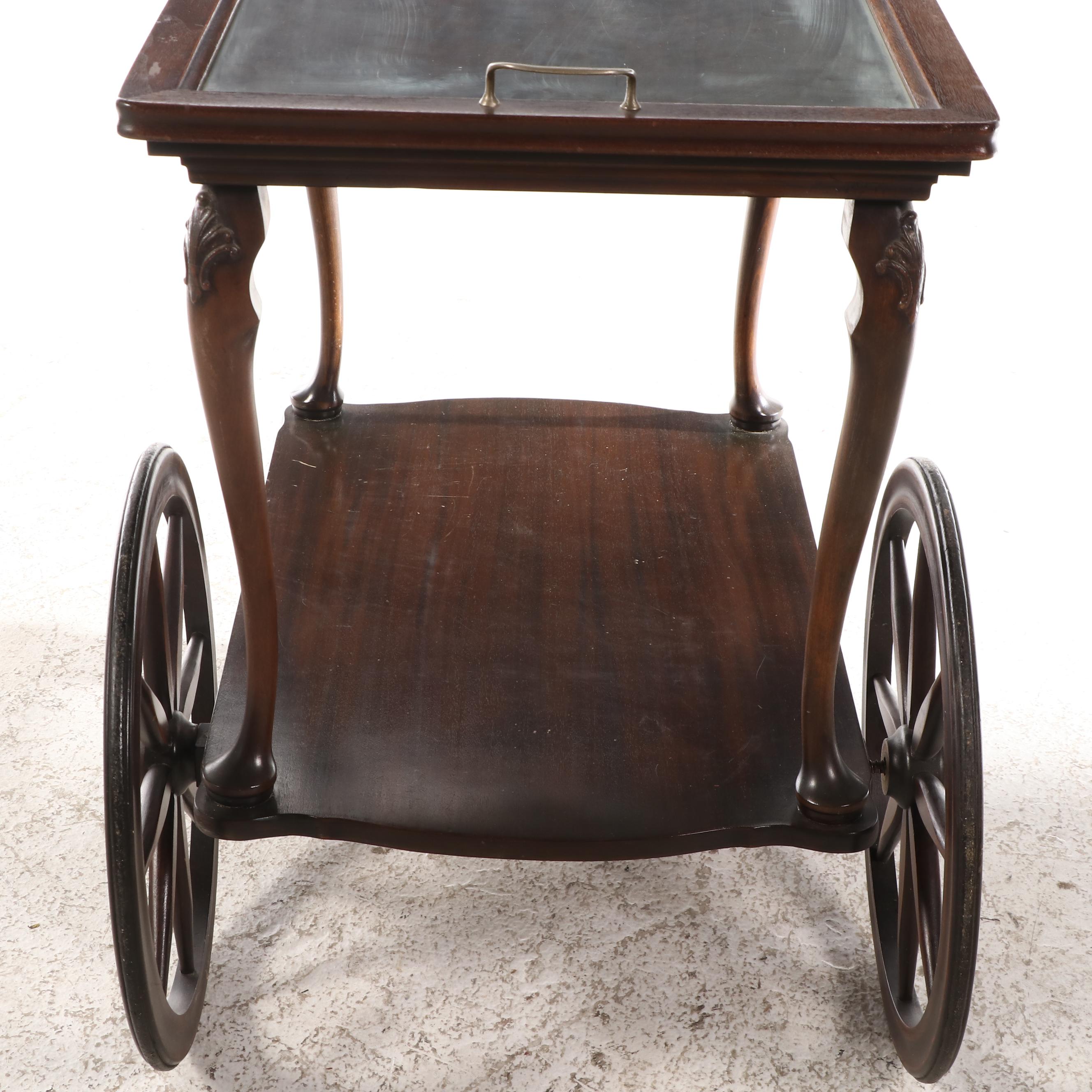 English Style Tea Cart with Tray