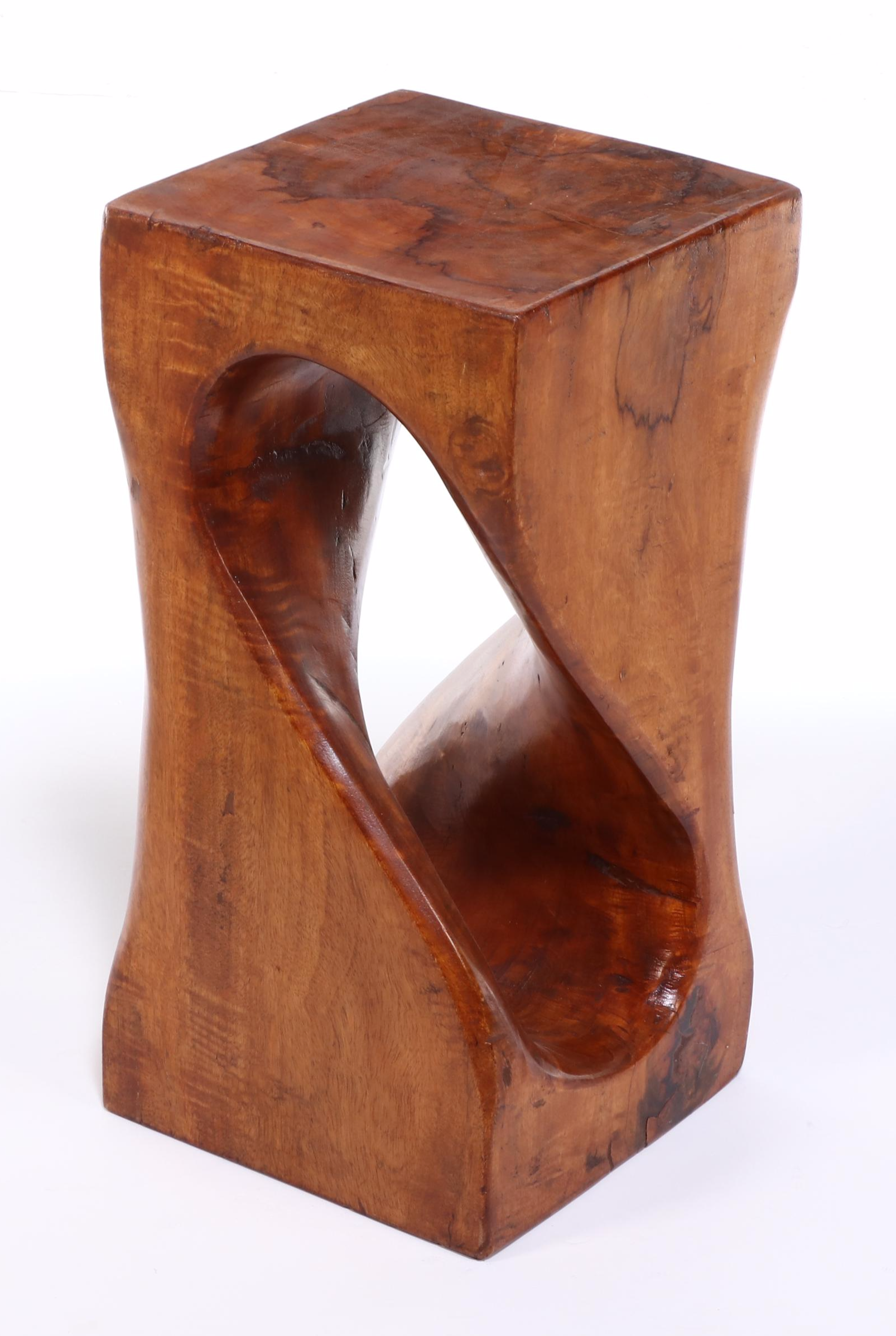 Wooden Spiral Accent Stool