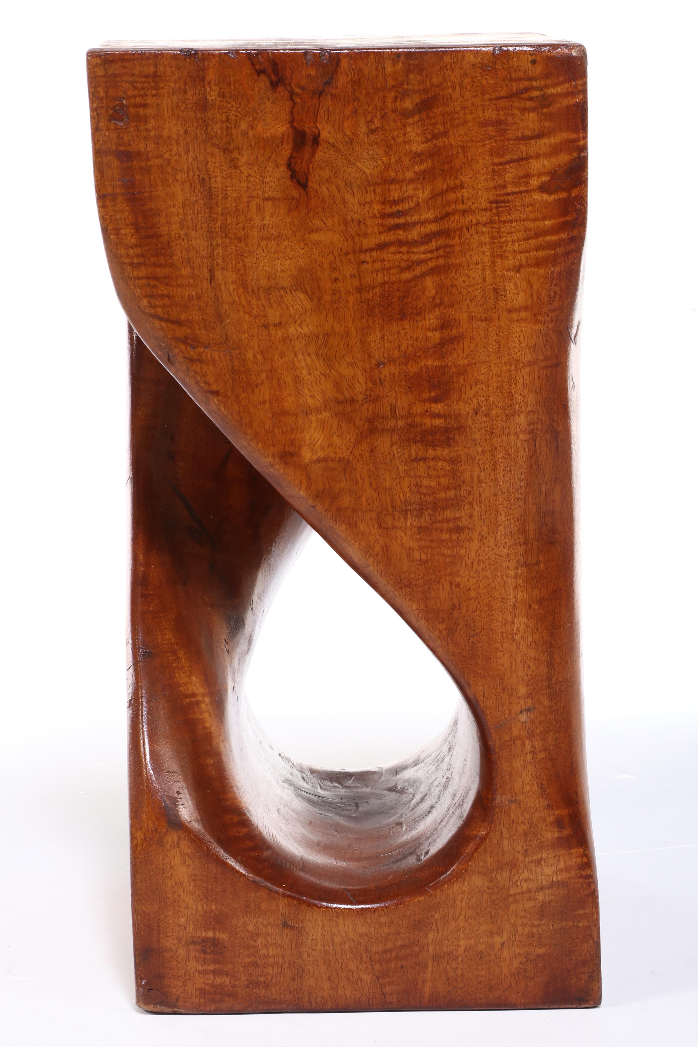 Wooden Spiral Accent Stool