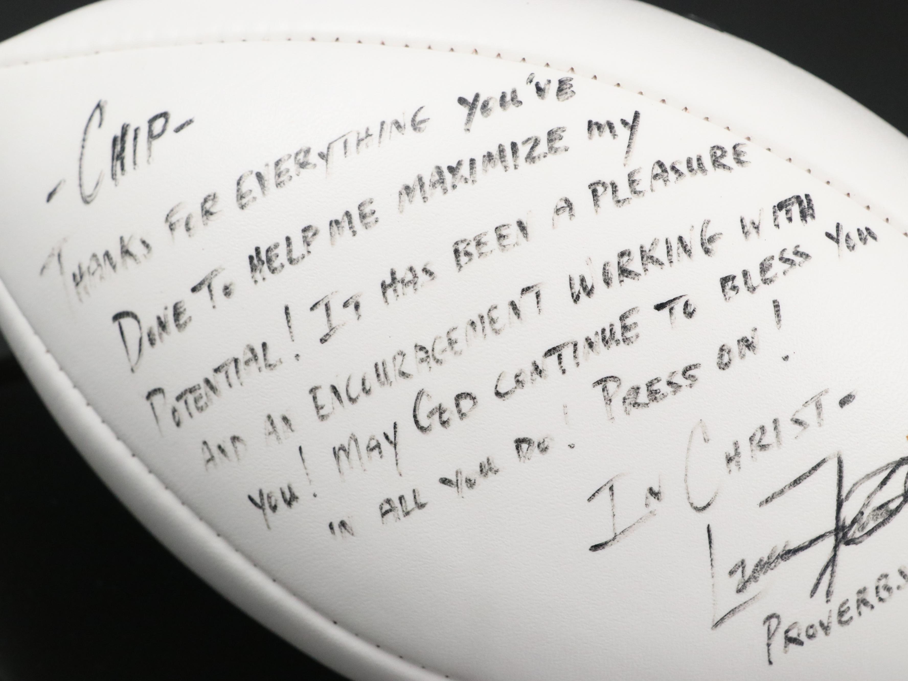 Lance Funderburk Signed Wilson NFL Football with Jacksonville Jaguars Display