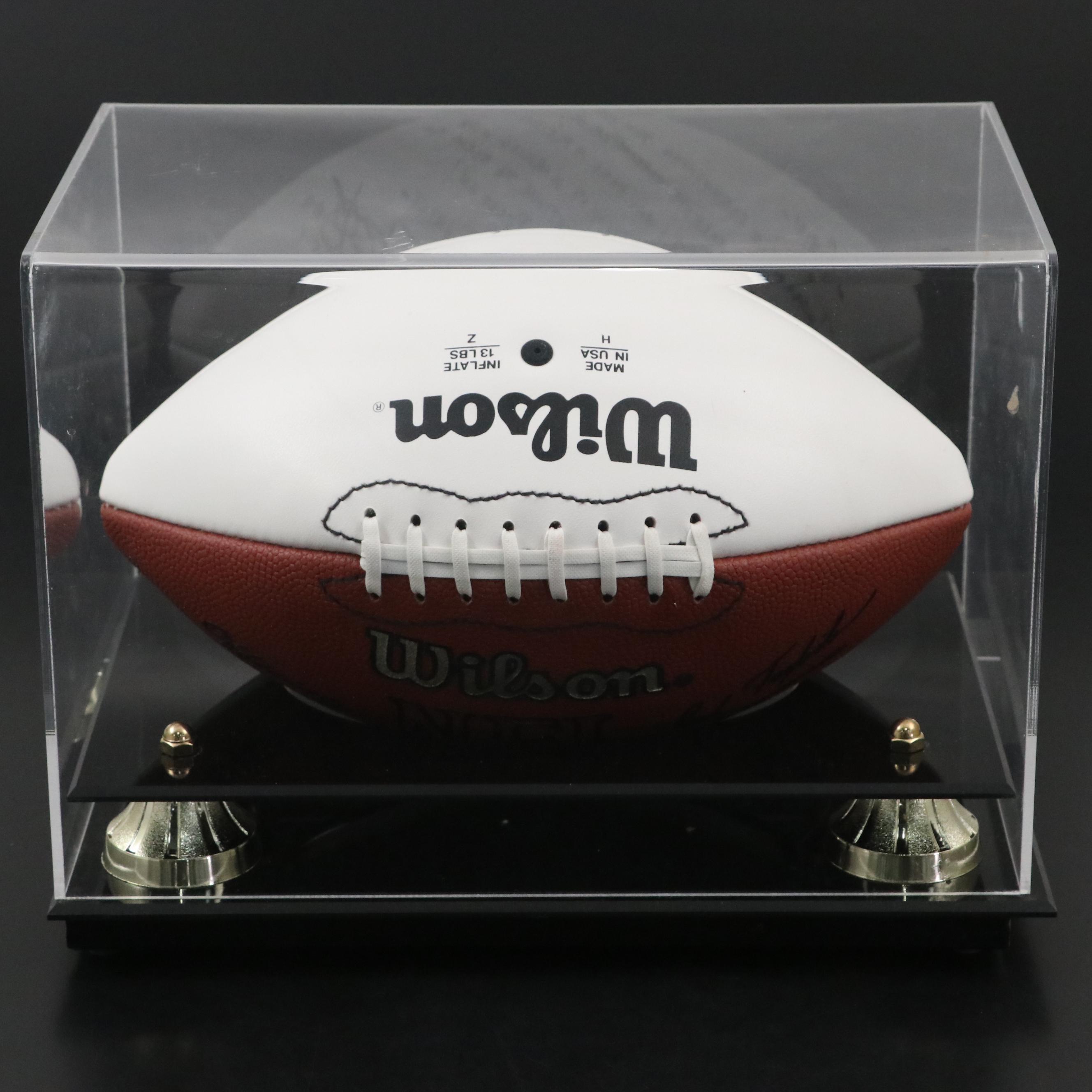 Lance Funderburk Signed Wilson NFL Football with Jacksonville Jaguars Display