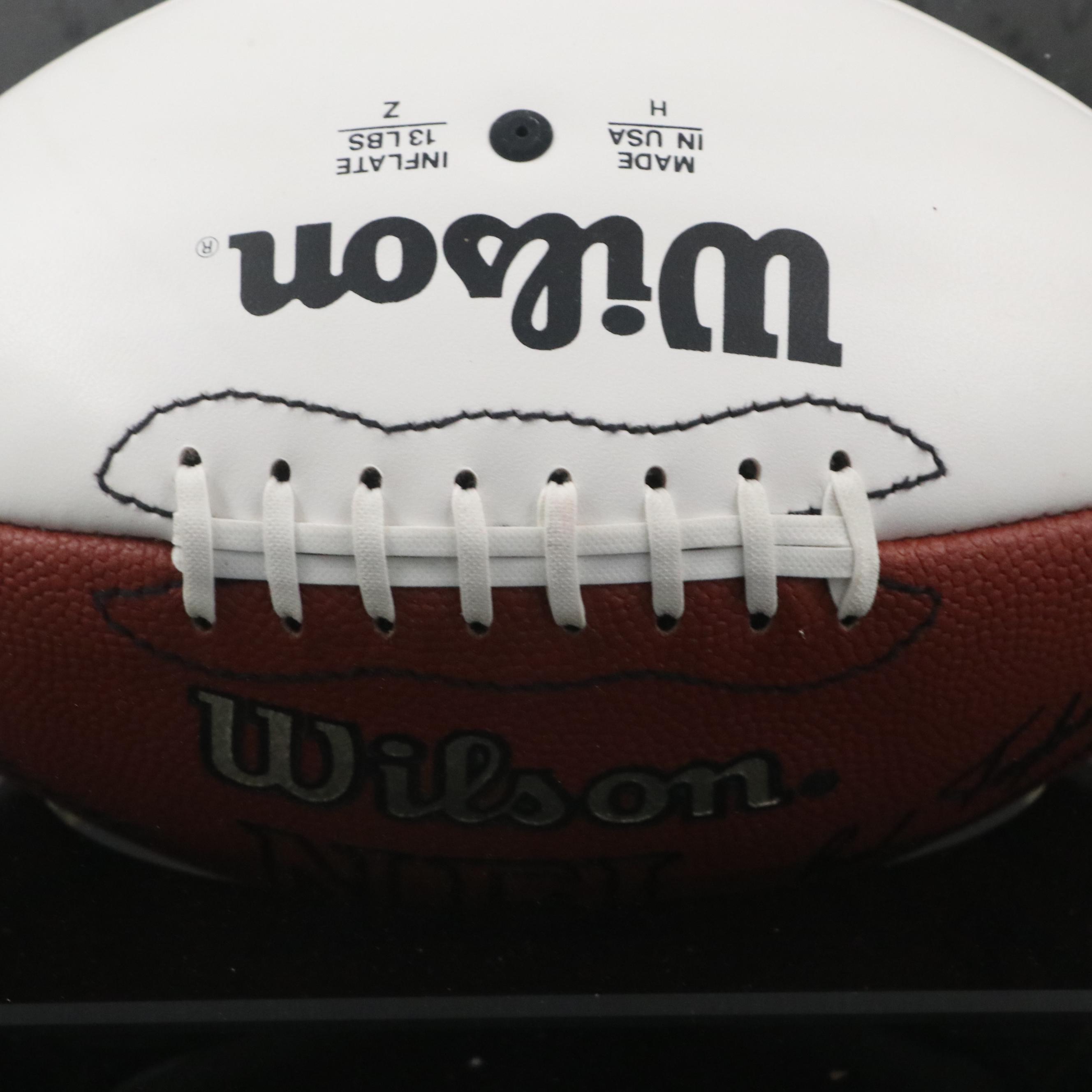 Lance Funderburk Signed Wilson NFL Football with Jacksonville Jaguars Display