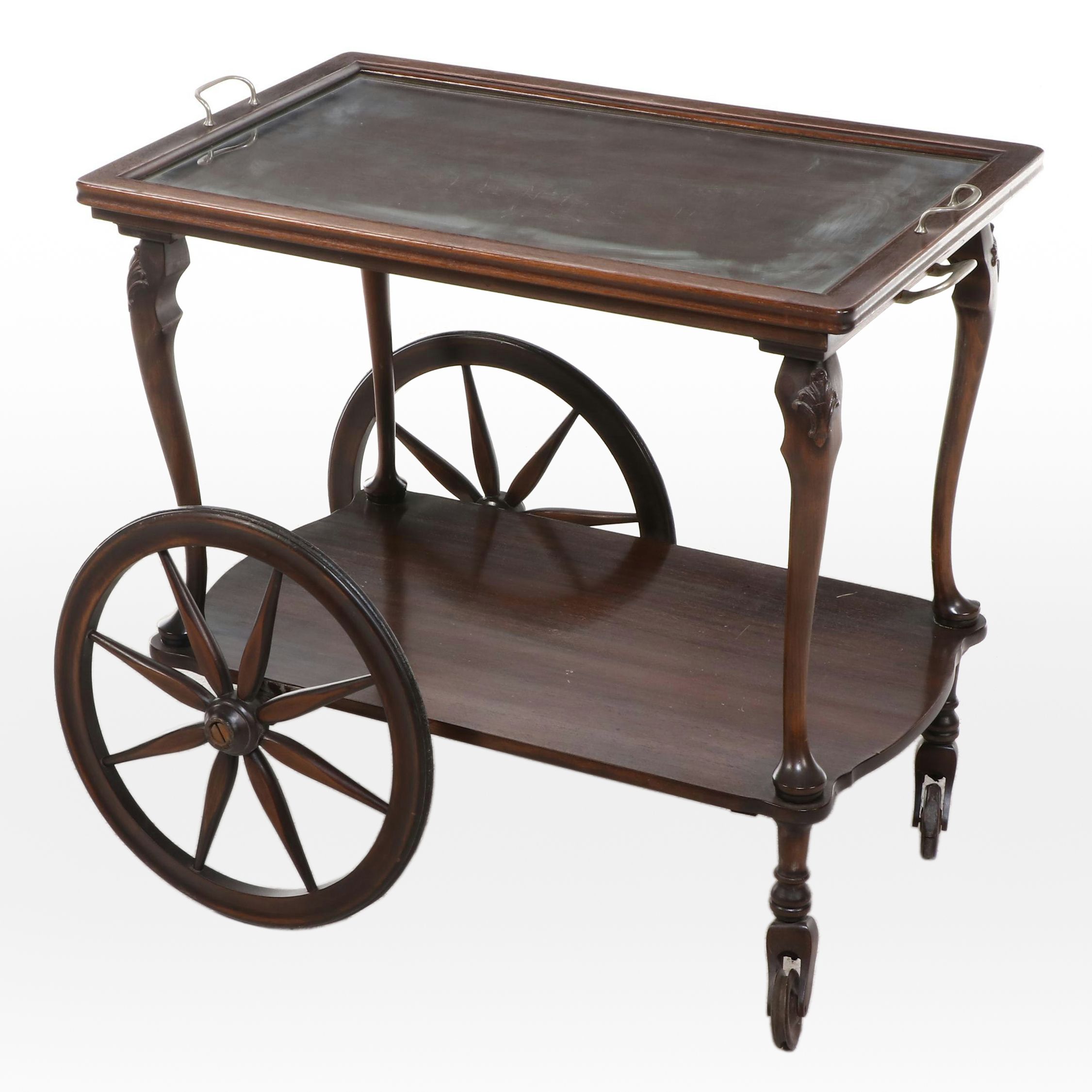 English Style Tea Cart with Tray