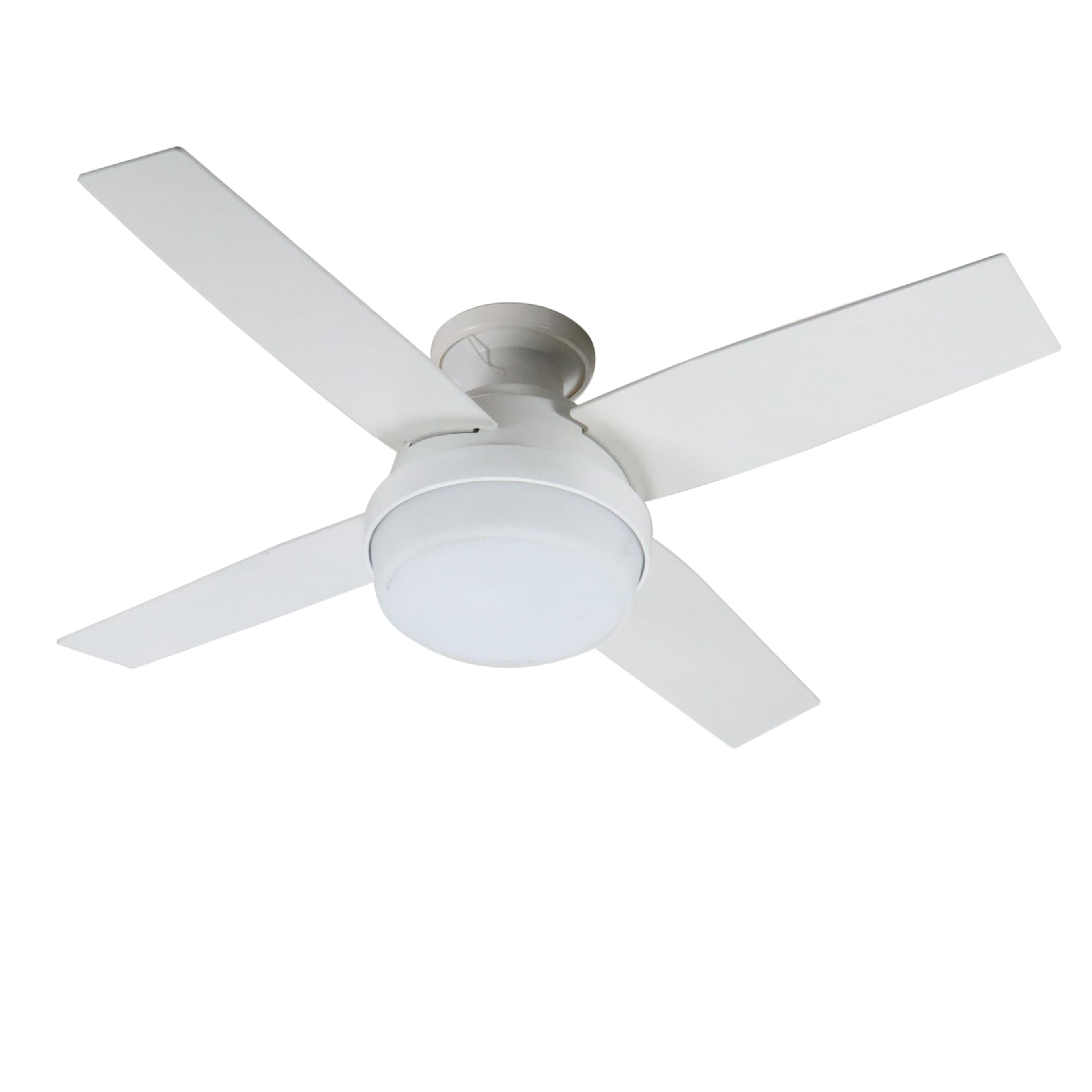Hunter Contemporary White and Ash Four-Blade Ceiling Fan with Wall-Mount Remote
