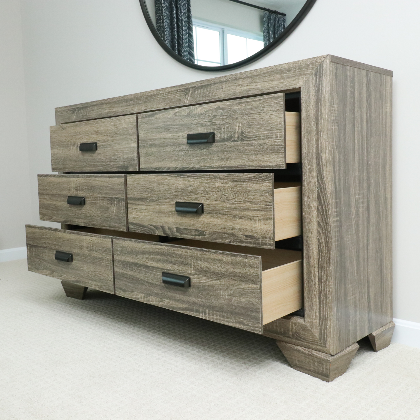 Beechnut Laminate Six-Drawer Dresser