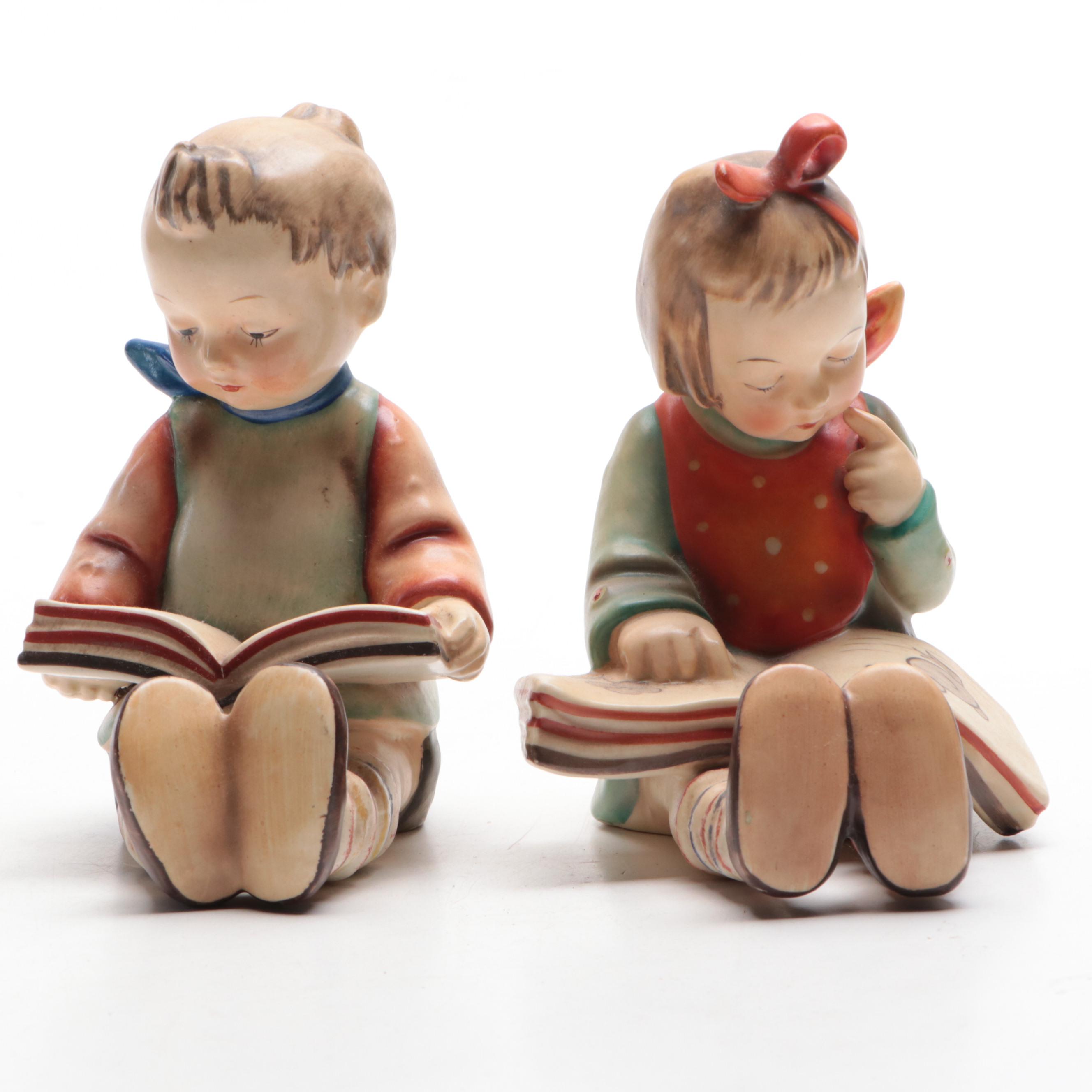 Hummel Bookworm Girl and Boy Figurines