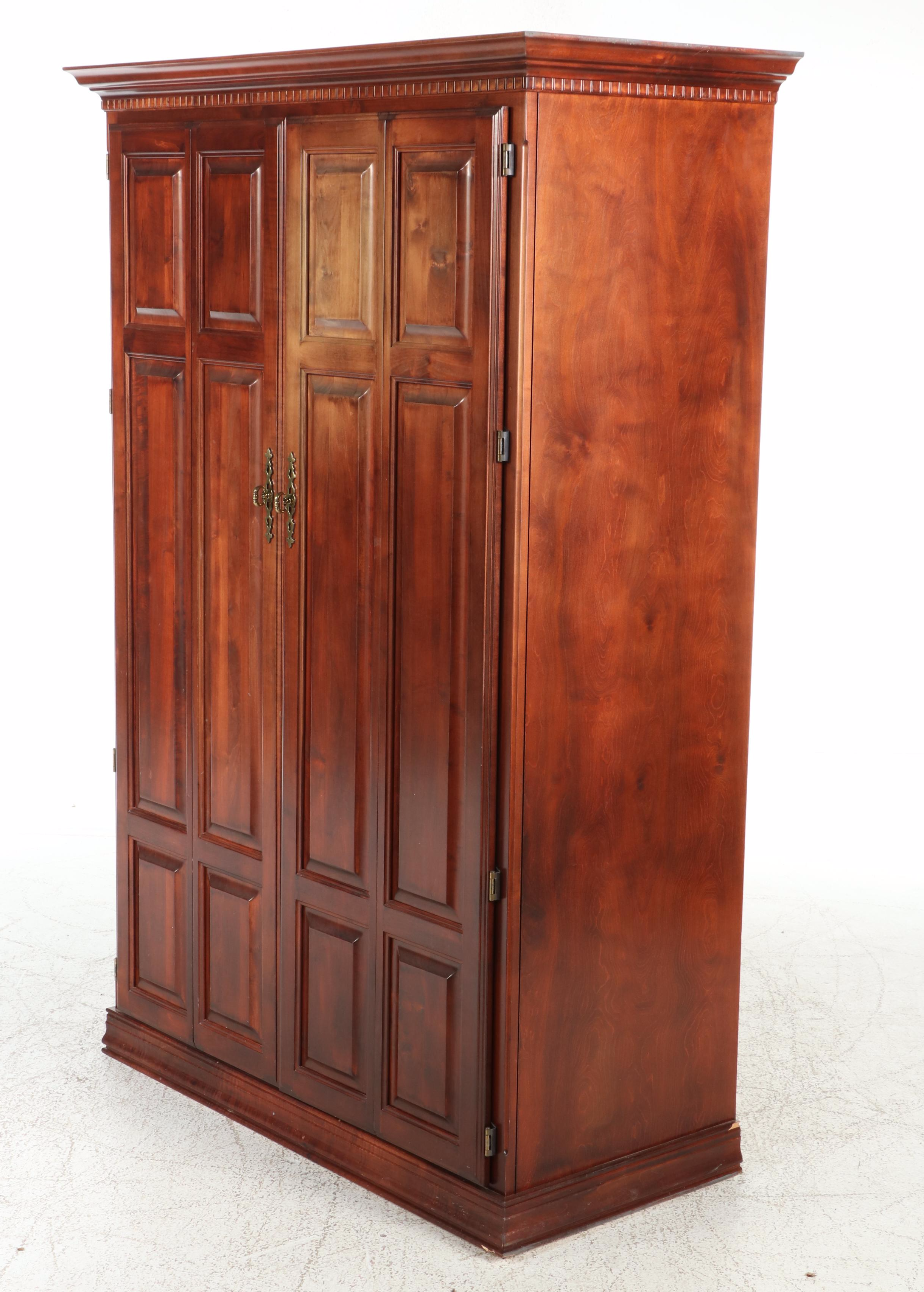Federal Style Cherrywood-Stained Media Wardrobe