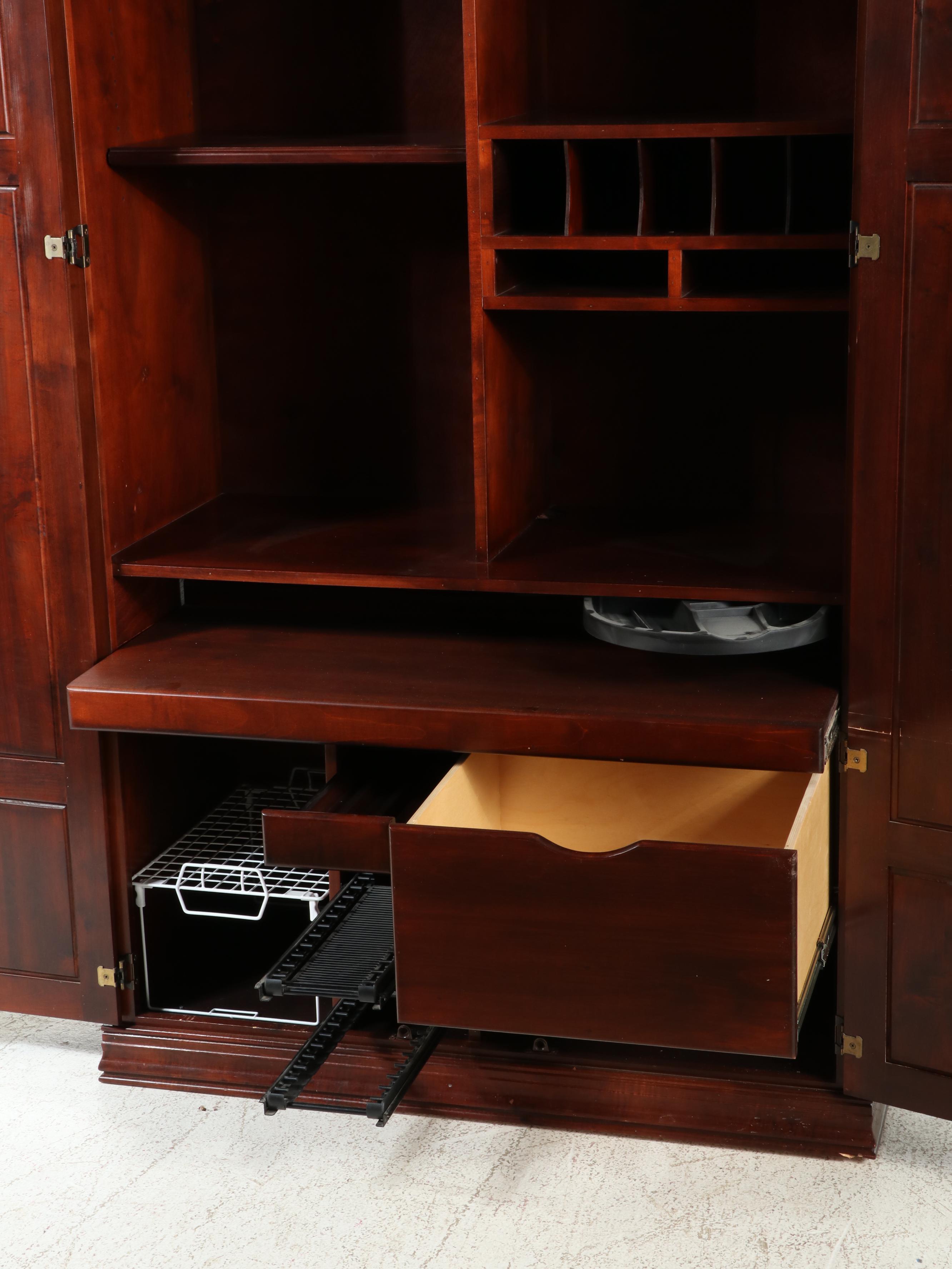 Federal Style Cherrywood-Stained Media Wardrobe