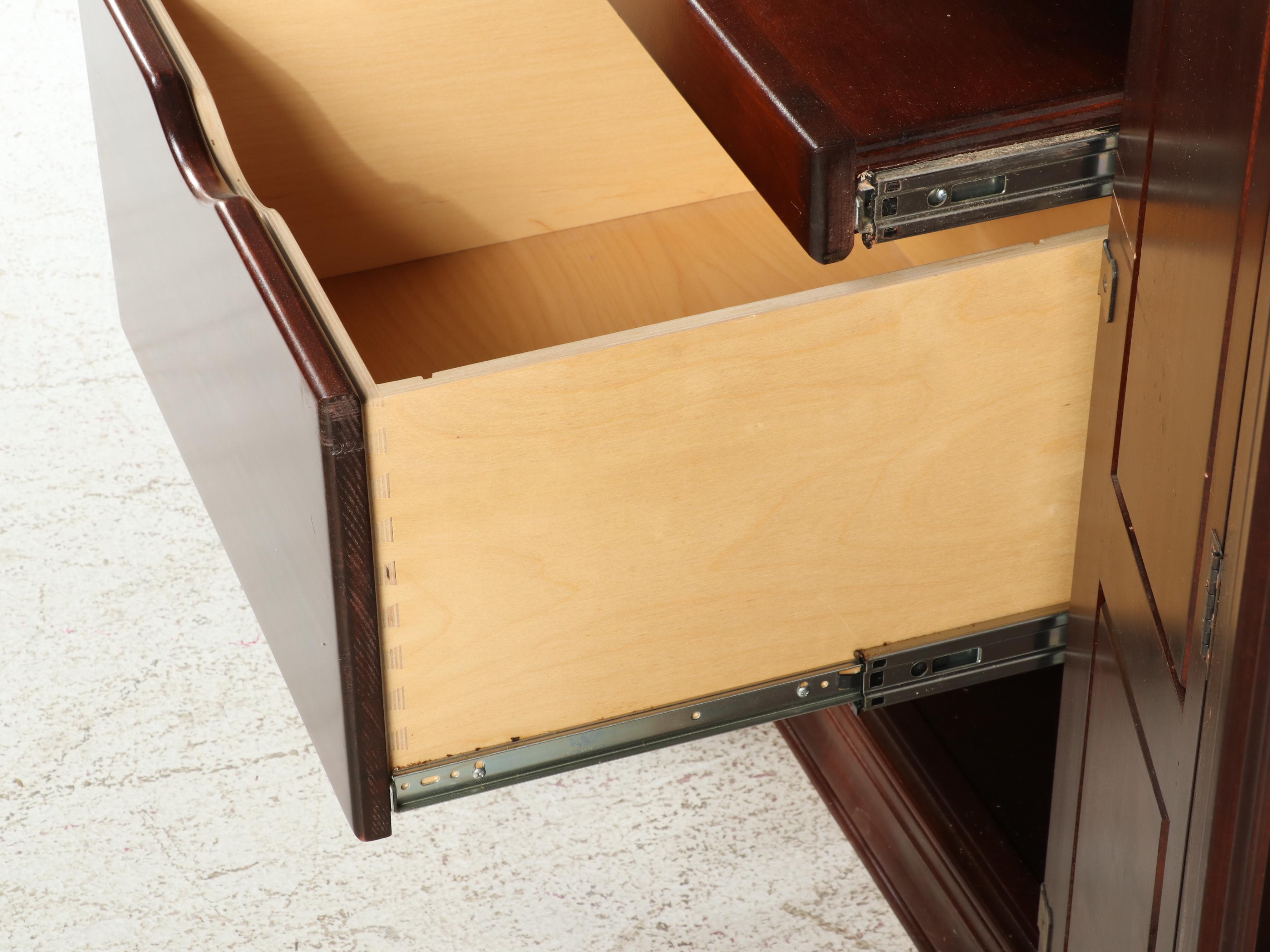 Federal Style Cherrywood-Stained Media Wardrobe