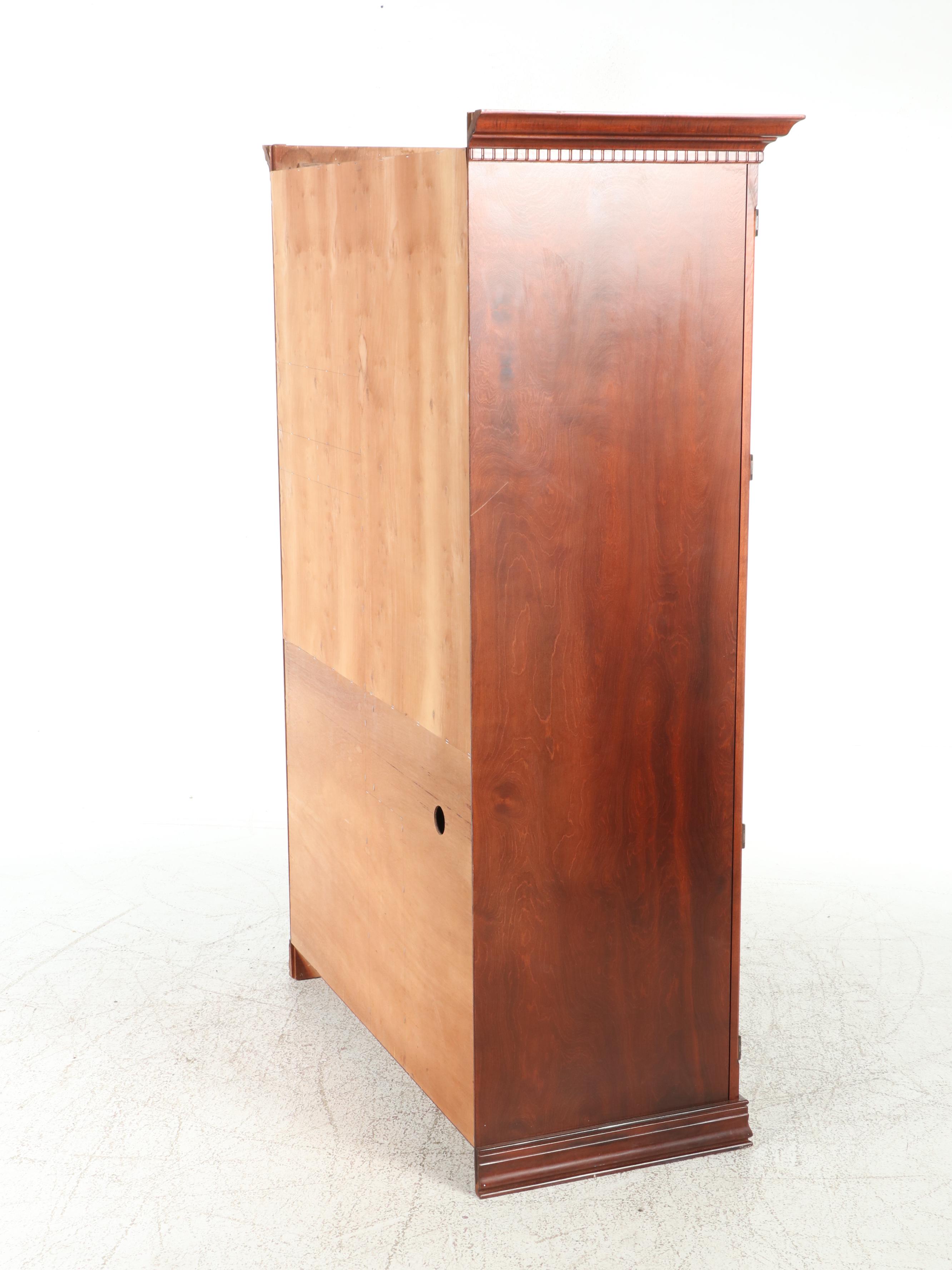 Federal Style Cherrywood-Stained Media Wardrobe