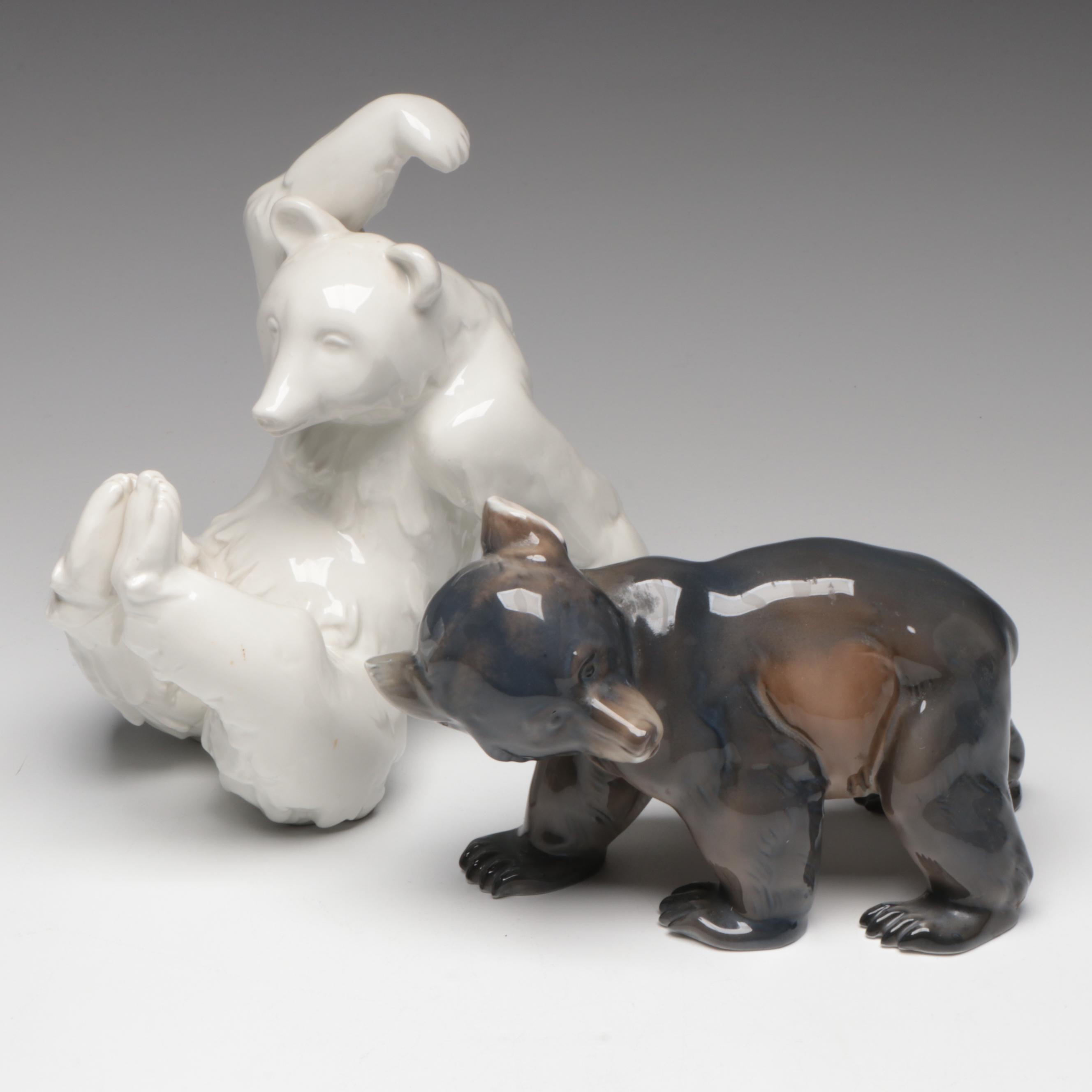 Rosenthal and KPM Porcelain Bear Figurines, 20th Century