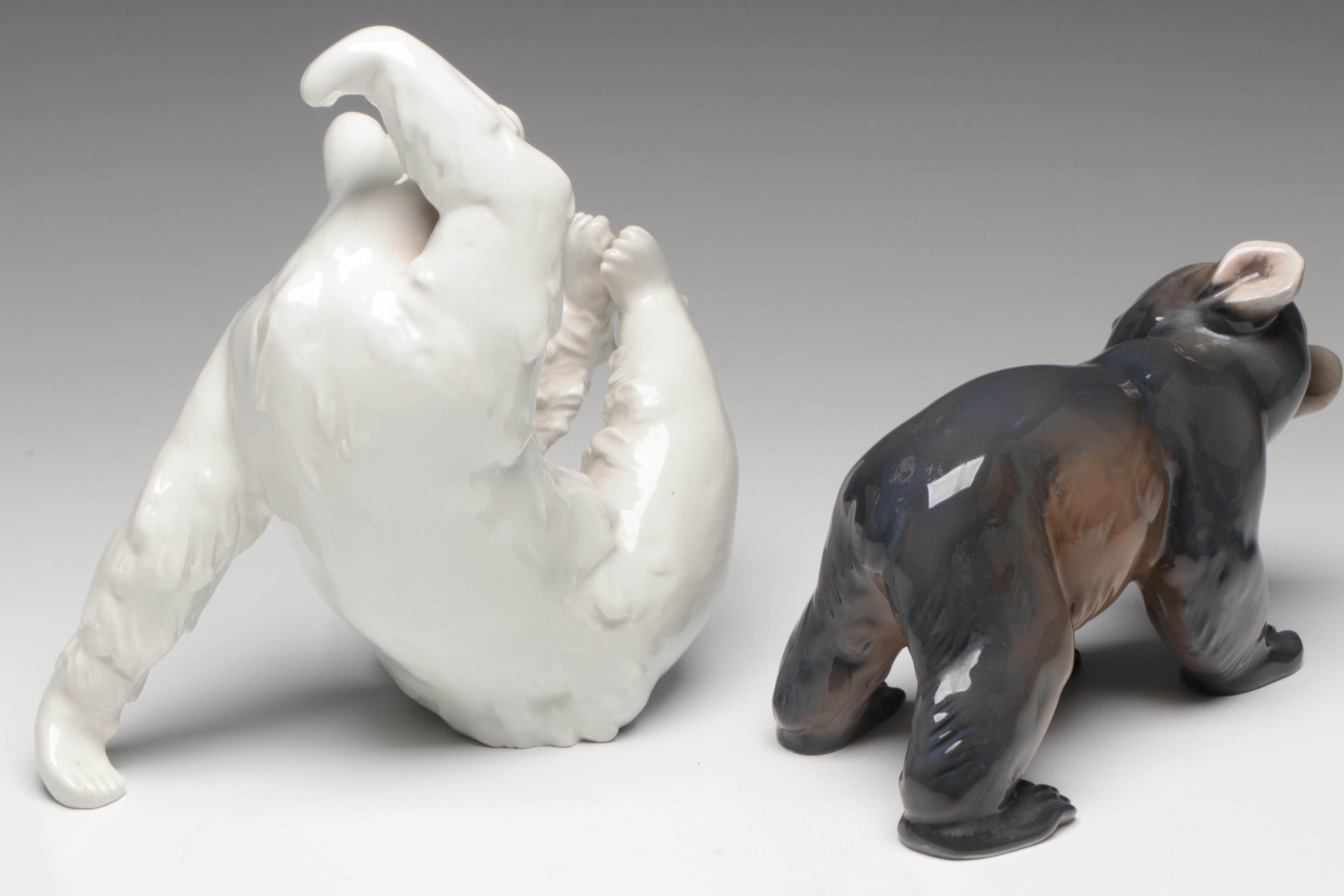 Rosenthal and KPM Porcelain Bear Figurines, 20th Century