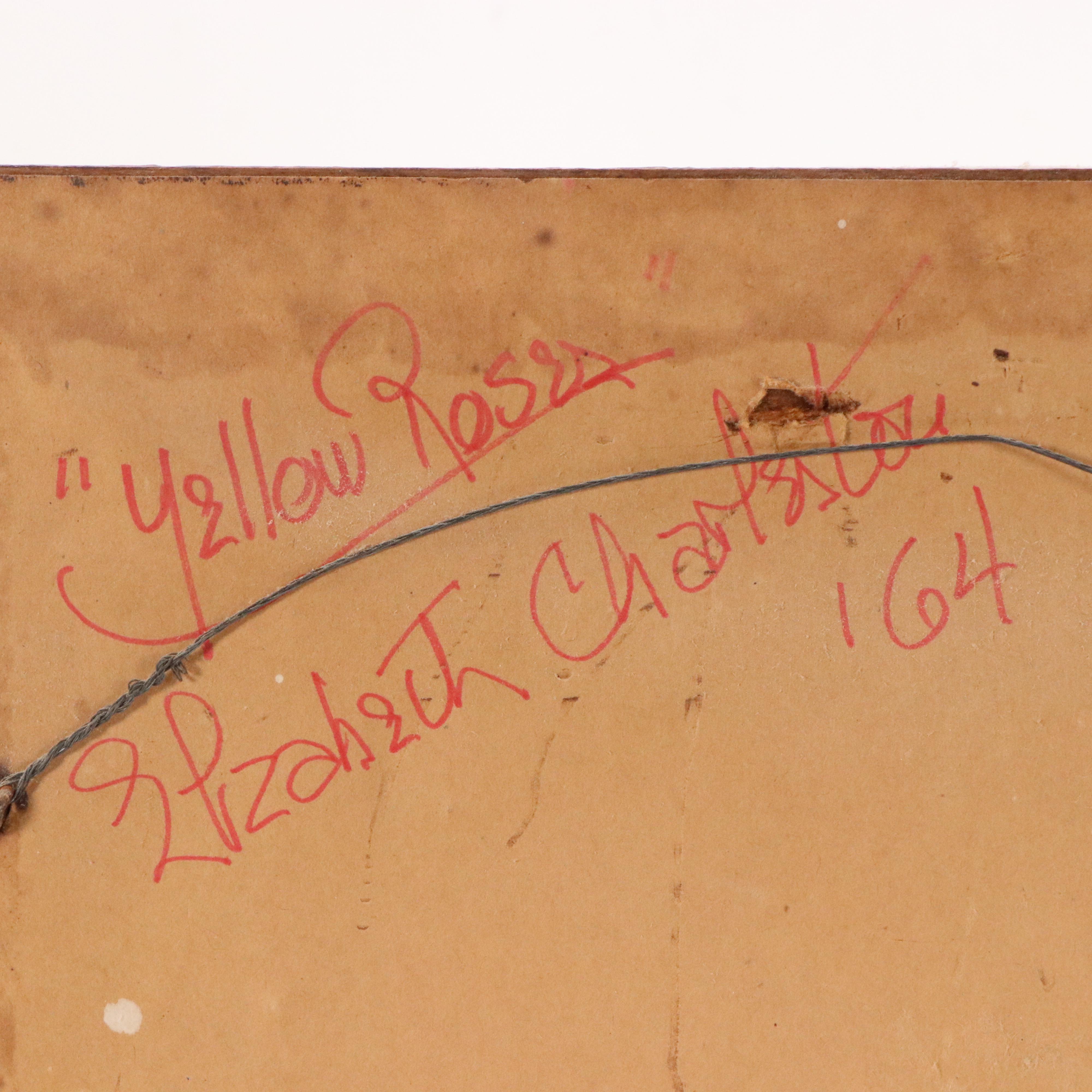 Elizabeth Charleston Impasto Oil Painting "Yellow Roses," 1964