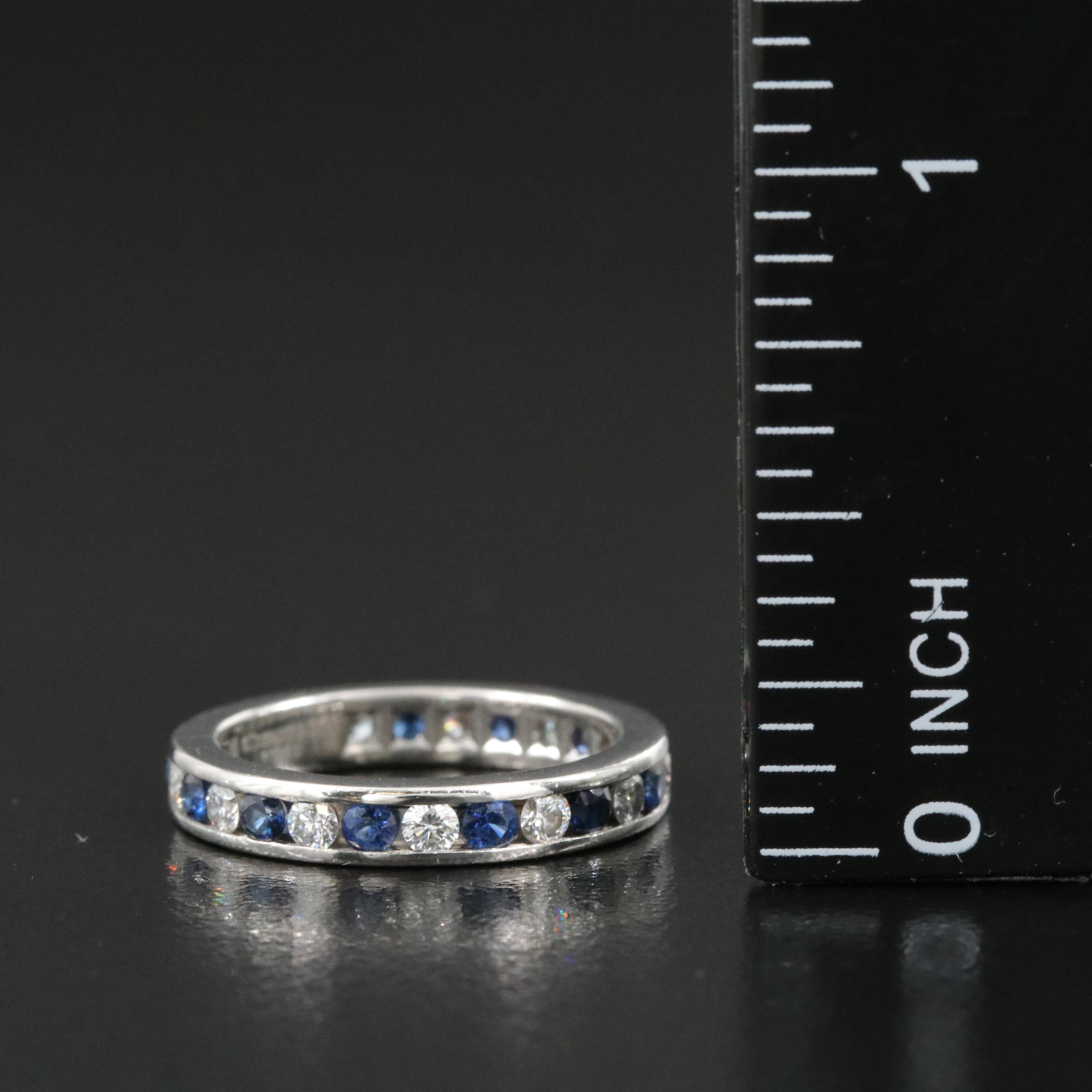 Tiffany & Co. Blue Sapphire and 0.52 CTW Diamond Eternity Band