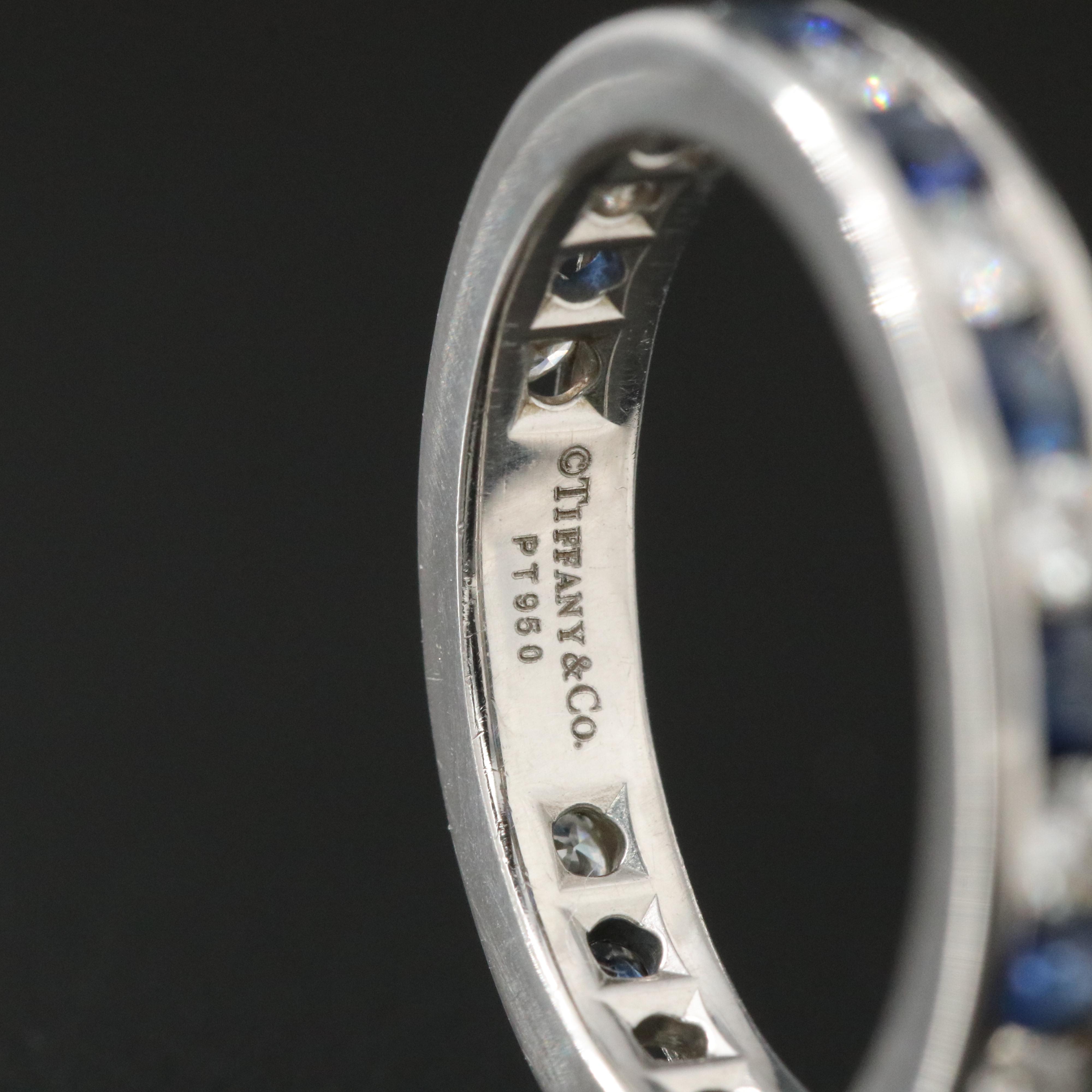 Tiffany & Co. Blue Sapphire and 0.52 CTW Diamond Eternity Band