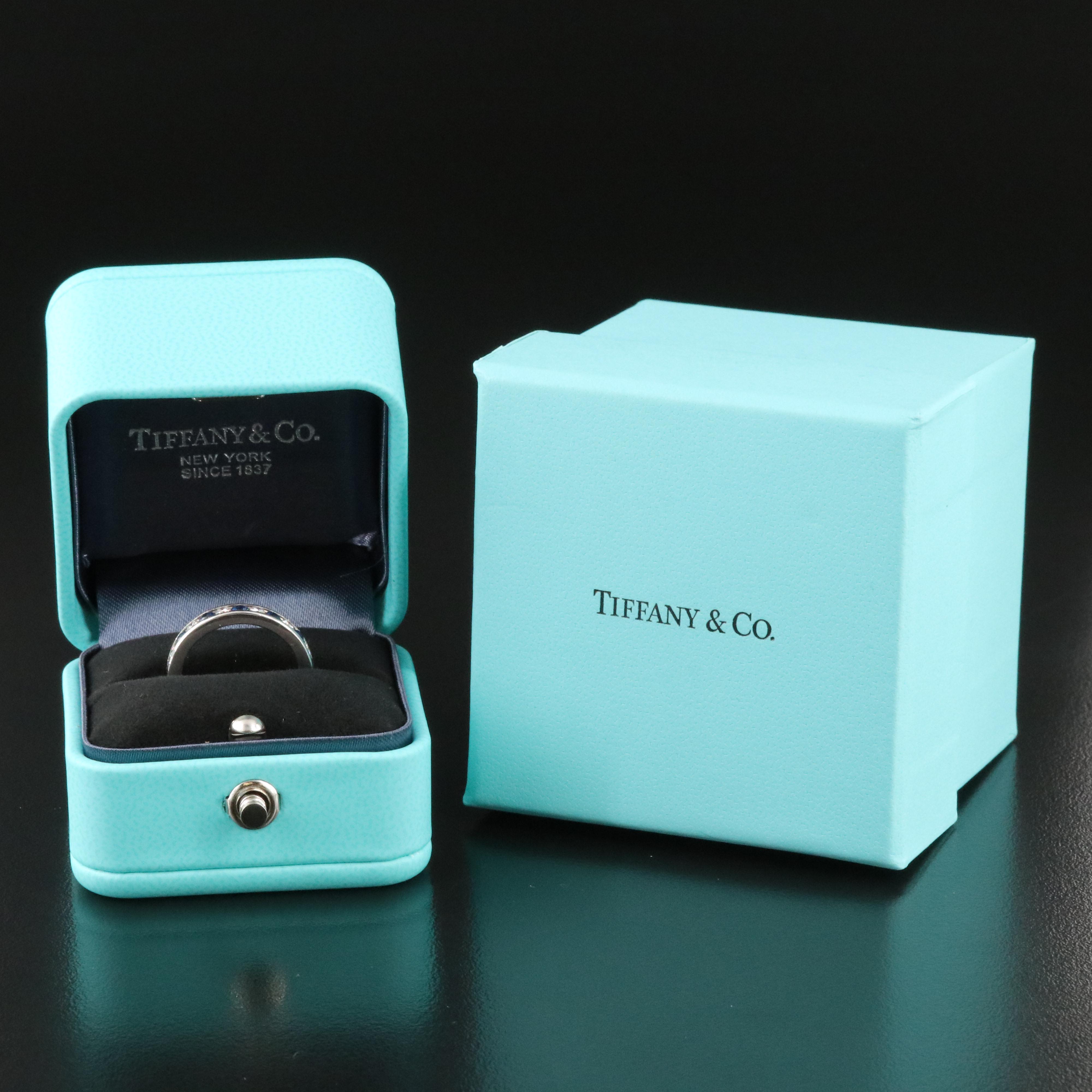 Tiffany & Co. Blue Sapphire and 0.52 CTW Diamond Eternity Band