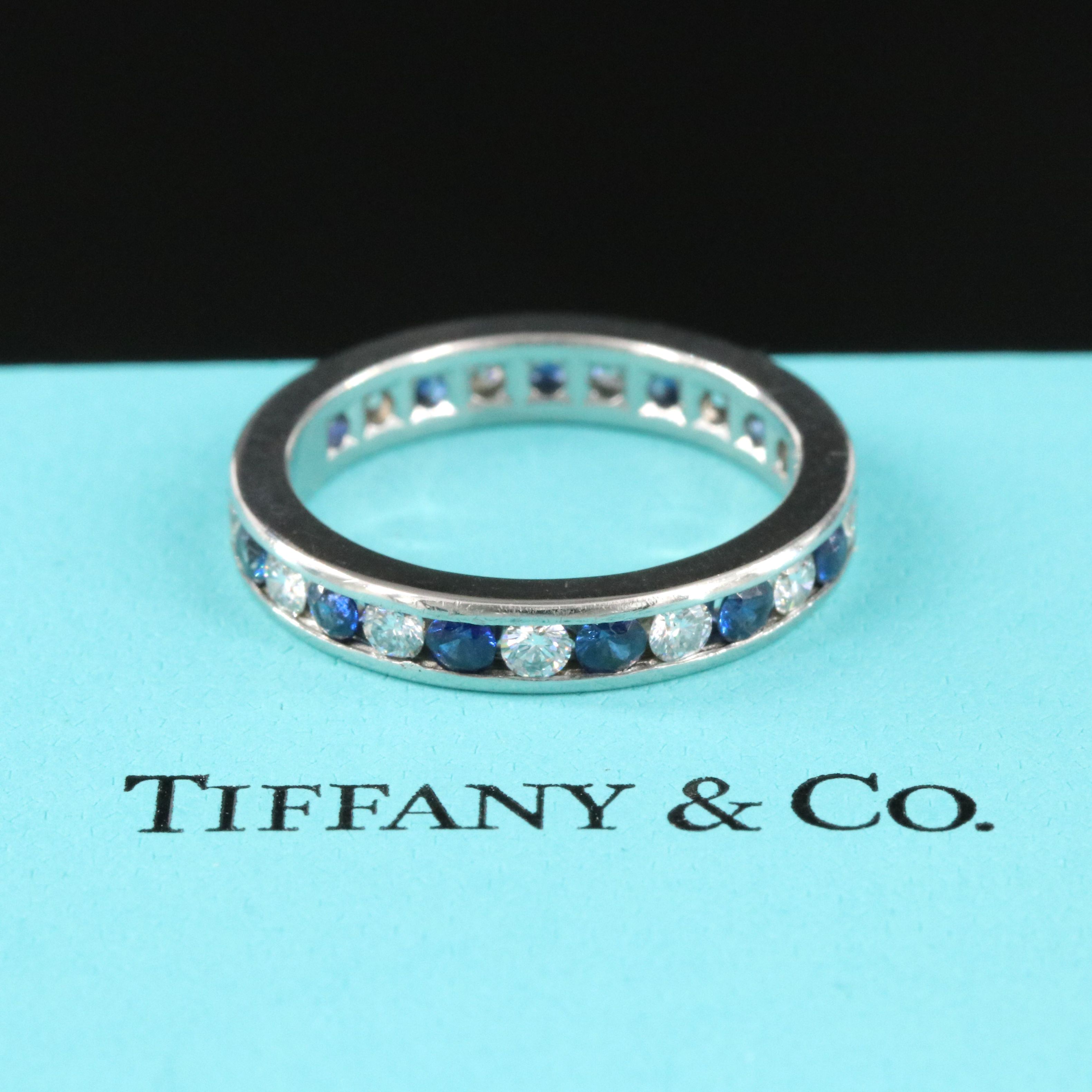 Tiffany & Co. Blue Sapphire and 0.52 CTW Diamond Eternity Band