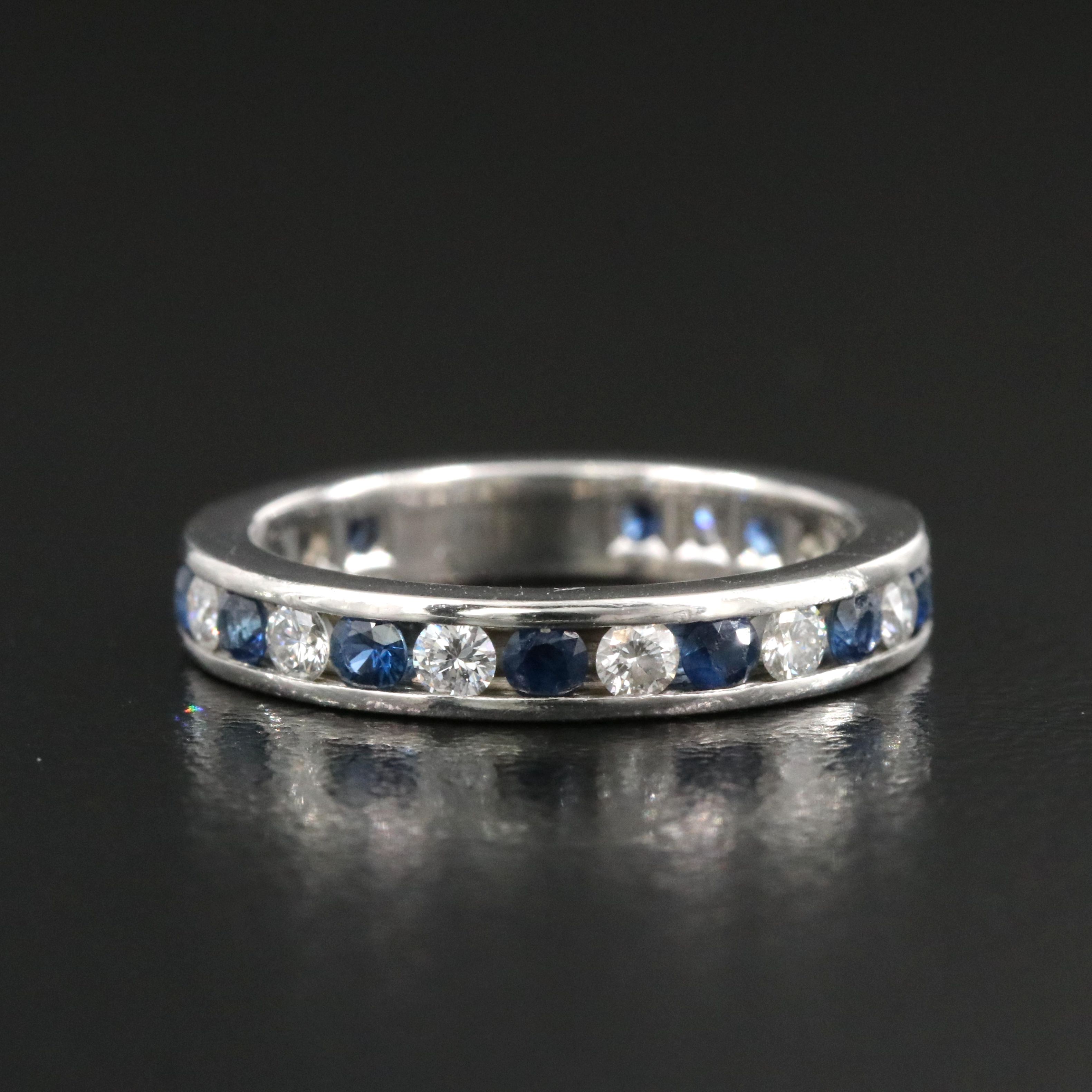 Tiffany & Co. Blue Sapphire and 0.52 CTW Diamond Eternity Band