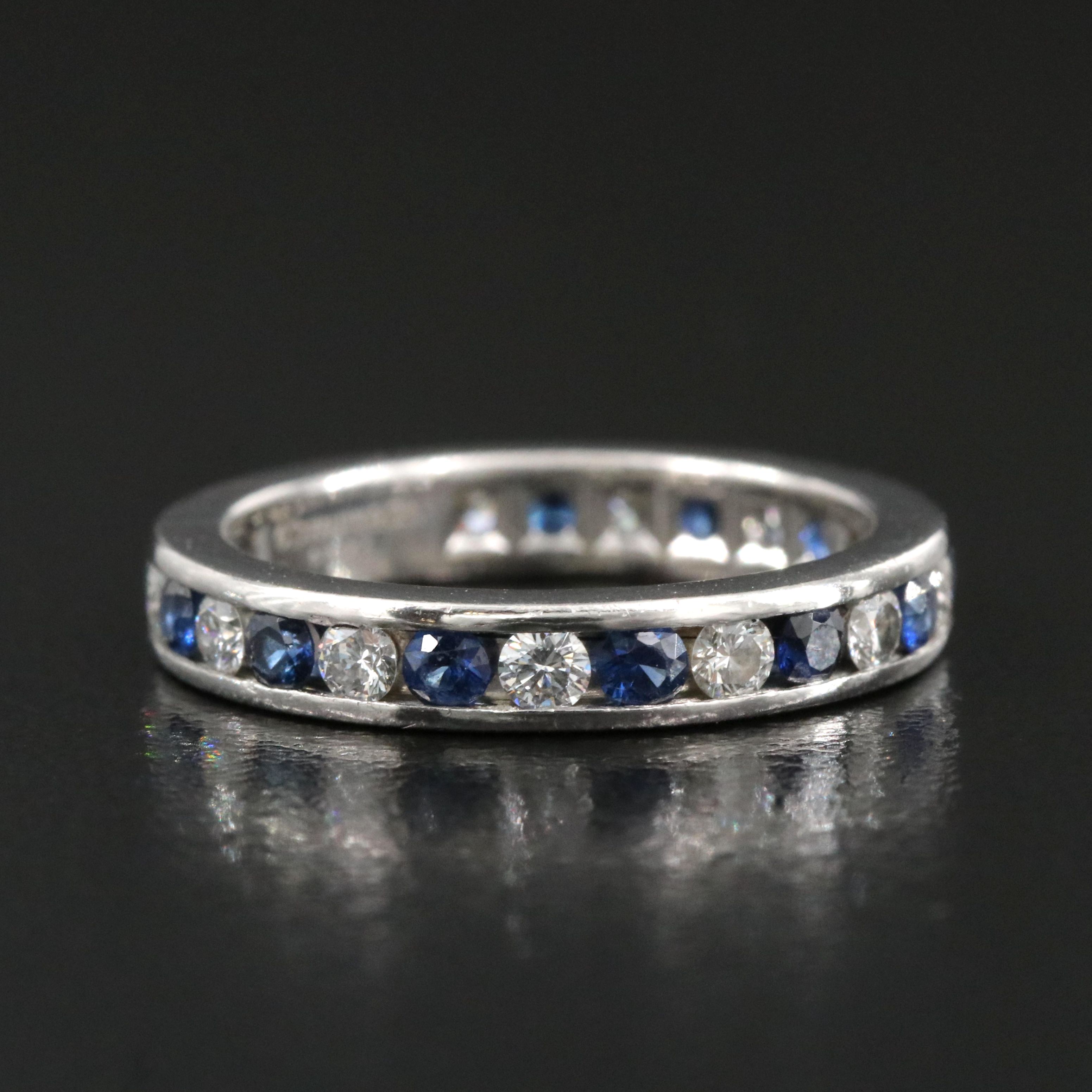 Tiffany & Co. Blue Sapphire and 0.52 CTW Diamond Eternity Band