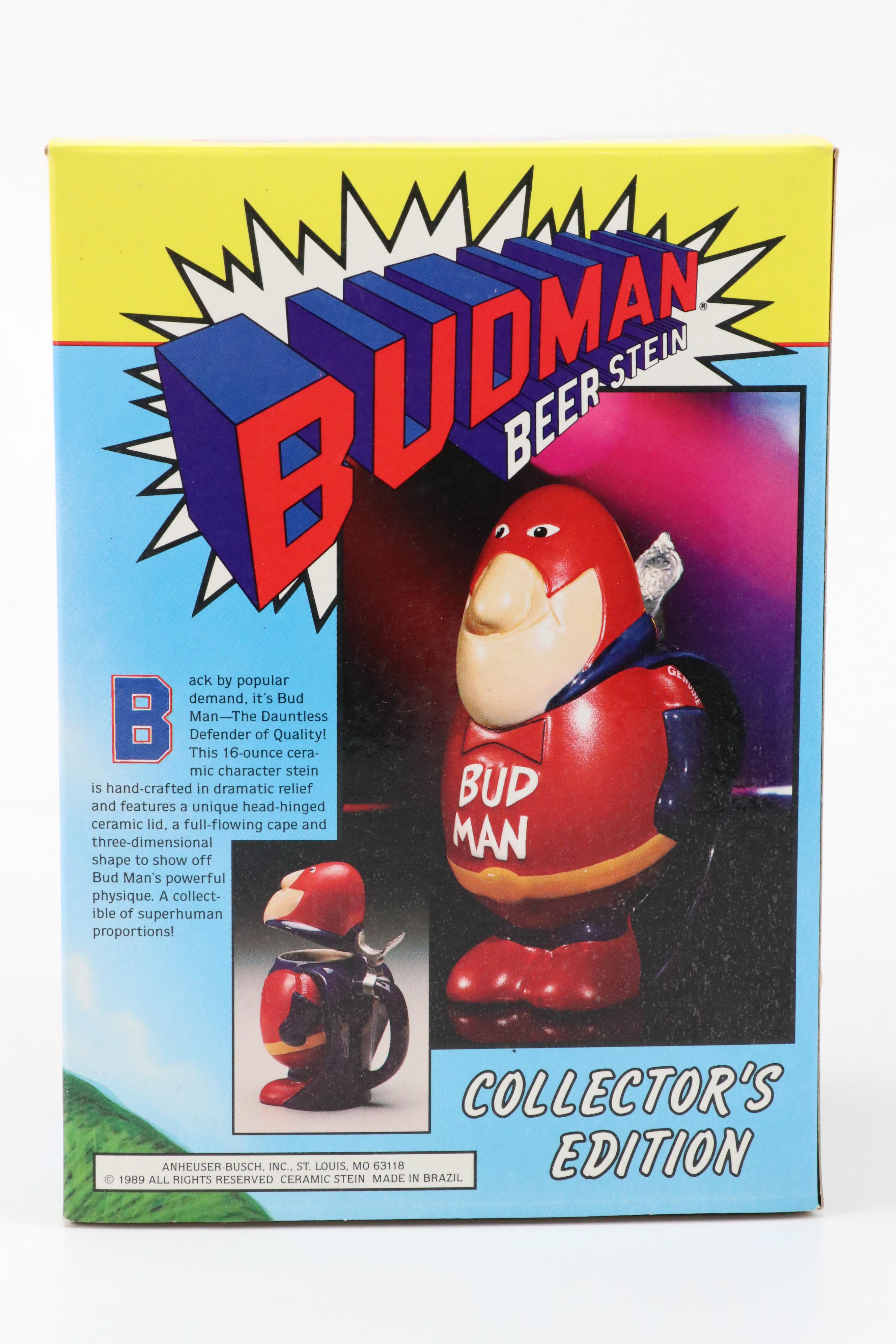 Tradex for Corona "Parrot", "Toucan" and "Iguana" and Budman Figural Beer Steins