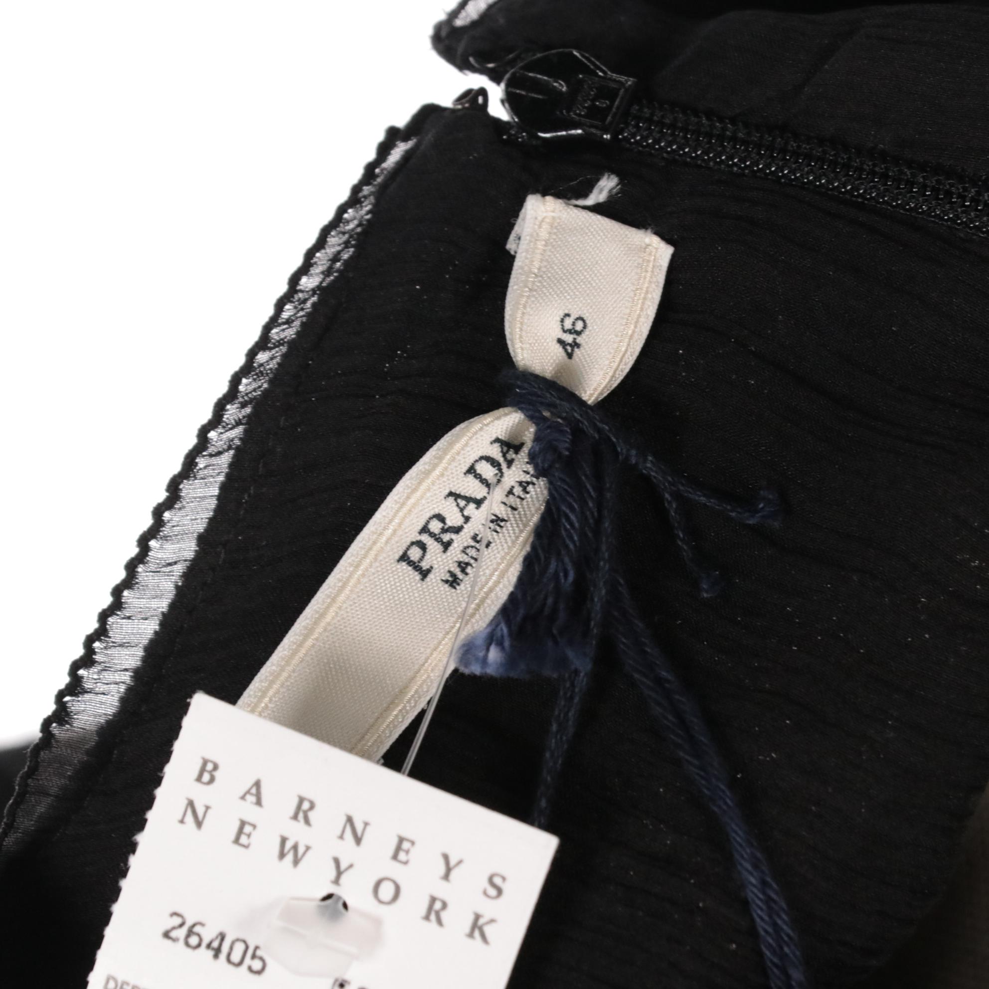 Prada Sleeveless Blouse in Black Metallic Silk Brocade, New With Tags