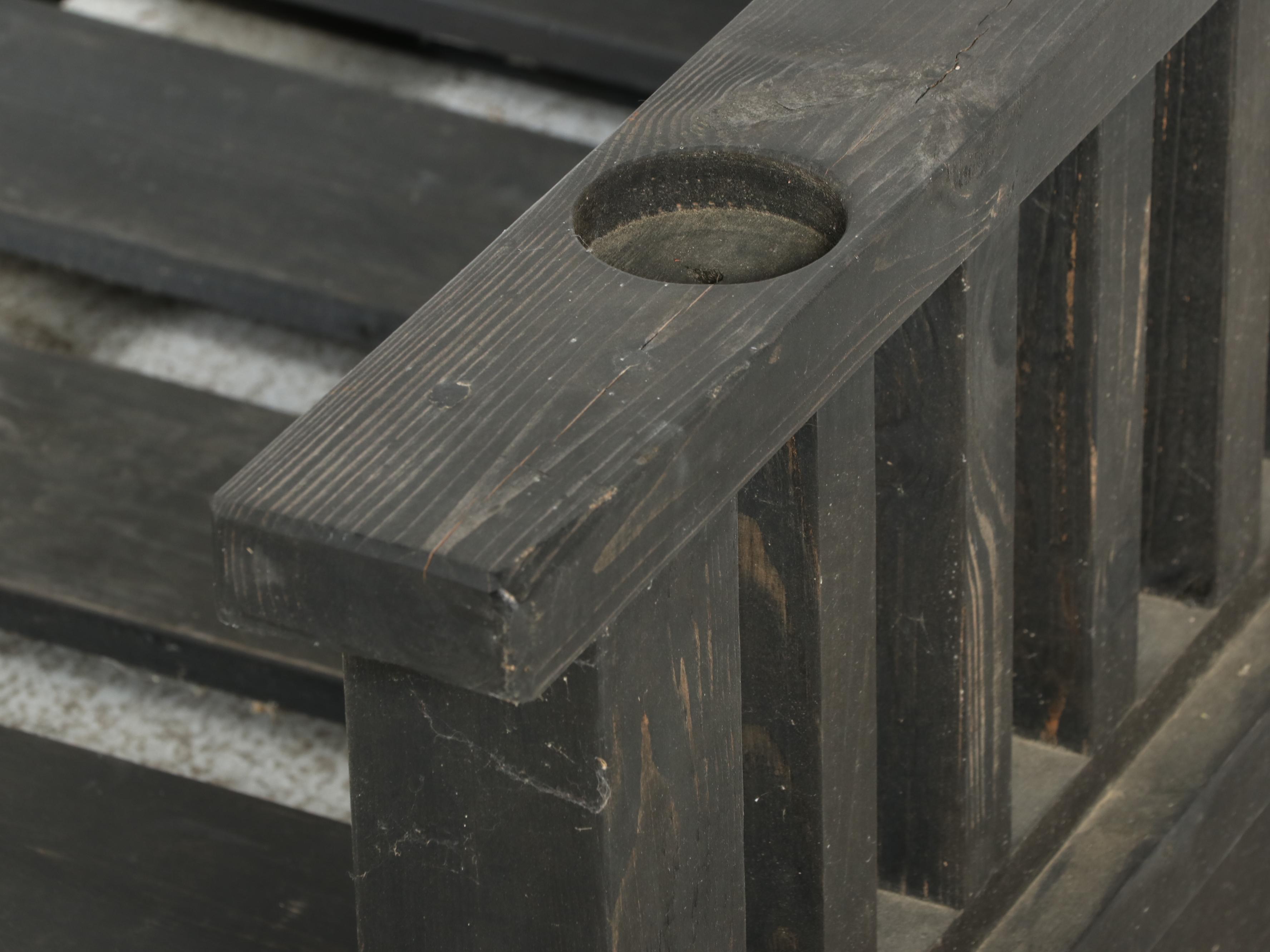 Wooden Slat Patio Daybed with Twin Mattress Covers & Matching Bolster Cushions