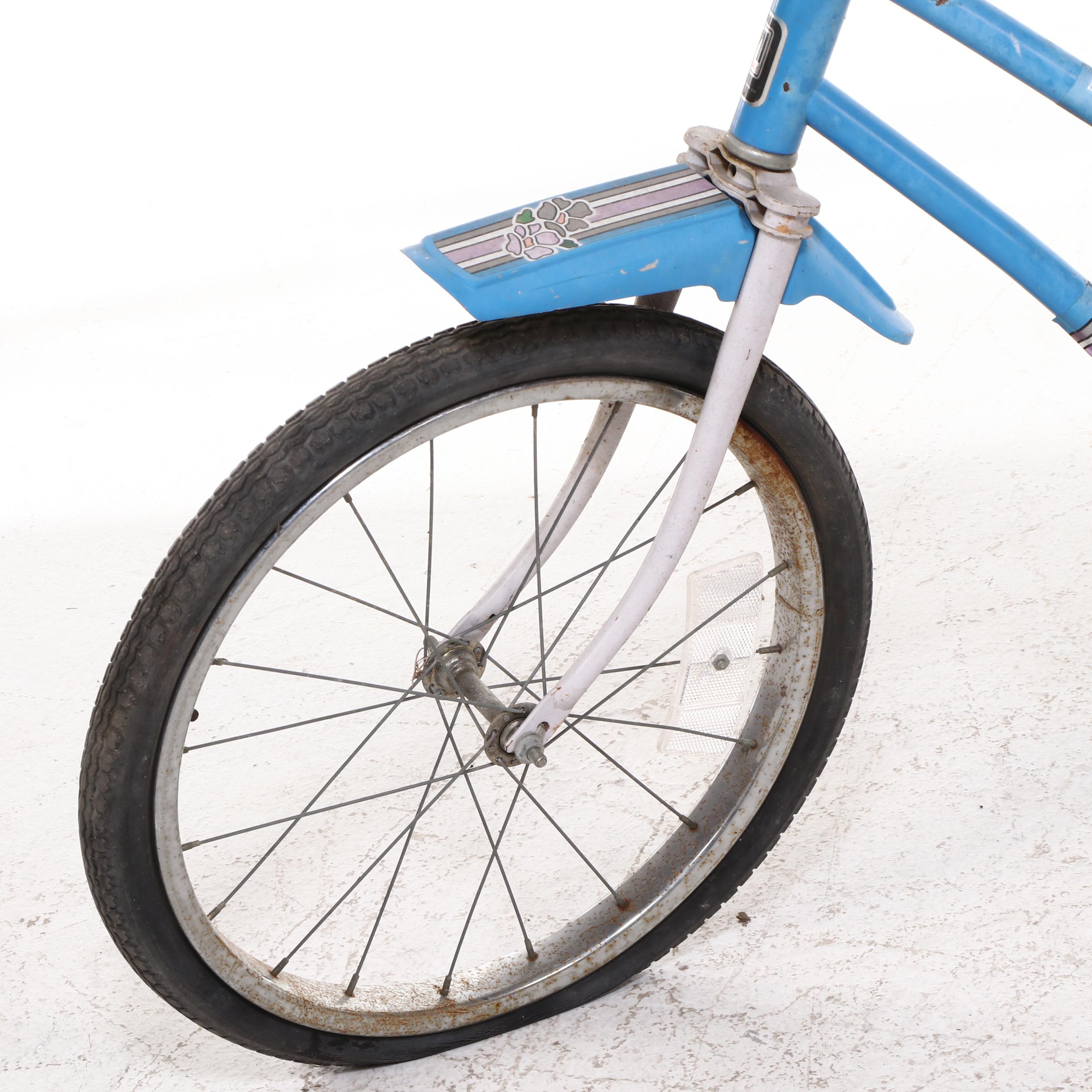 Child's Murray Banana Seat Bicycle in Blue and White, 1980s