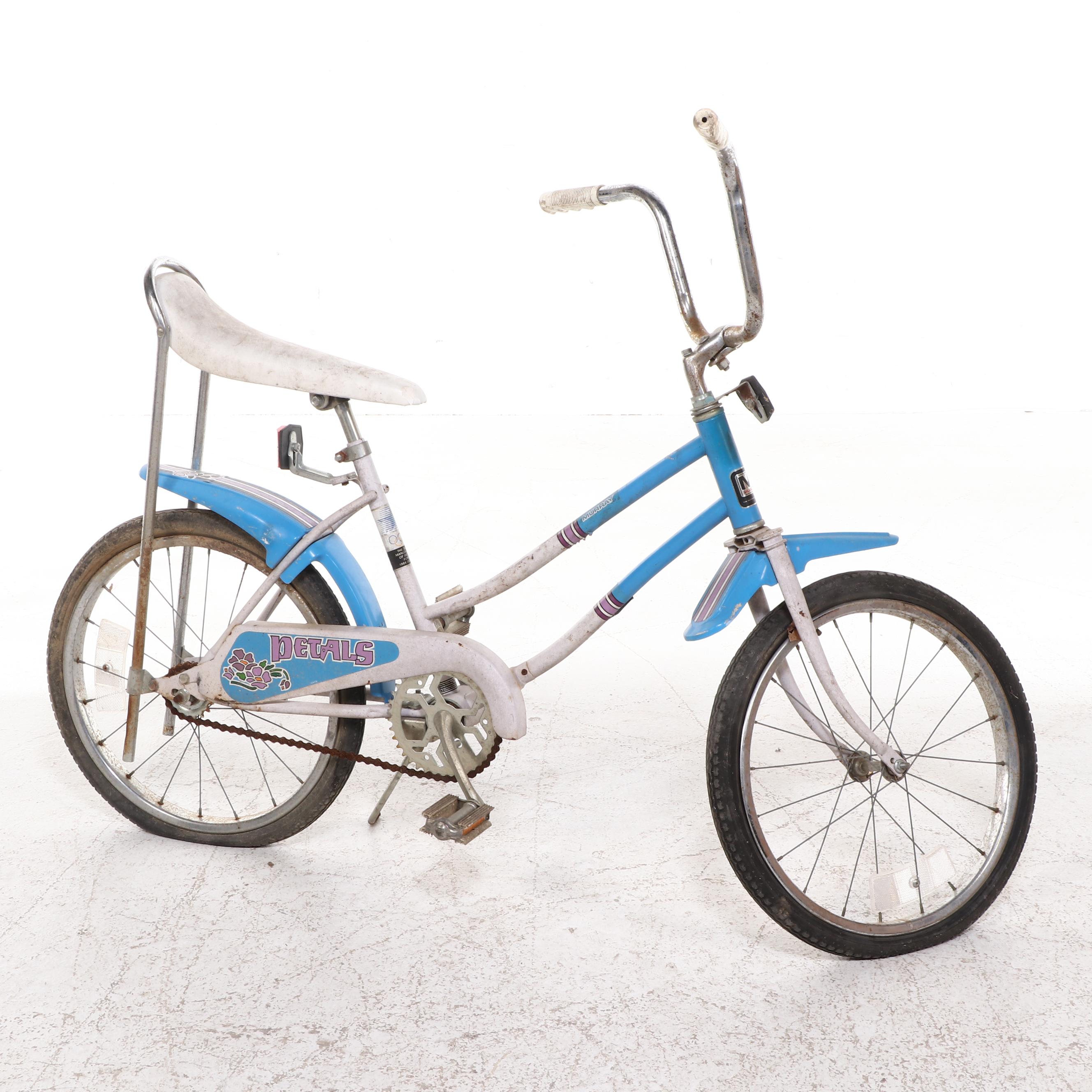 Child's Murray Banana Seat Bicycle in Blue and White, 1980s