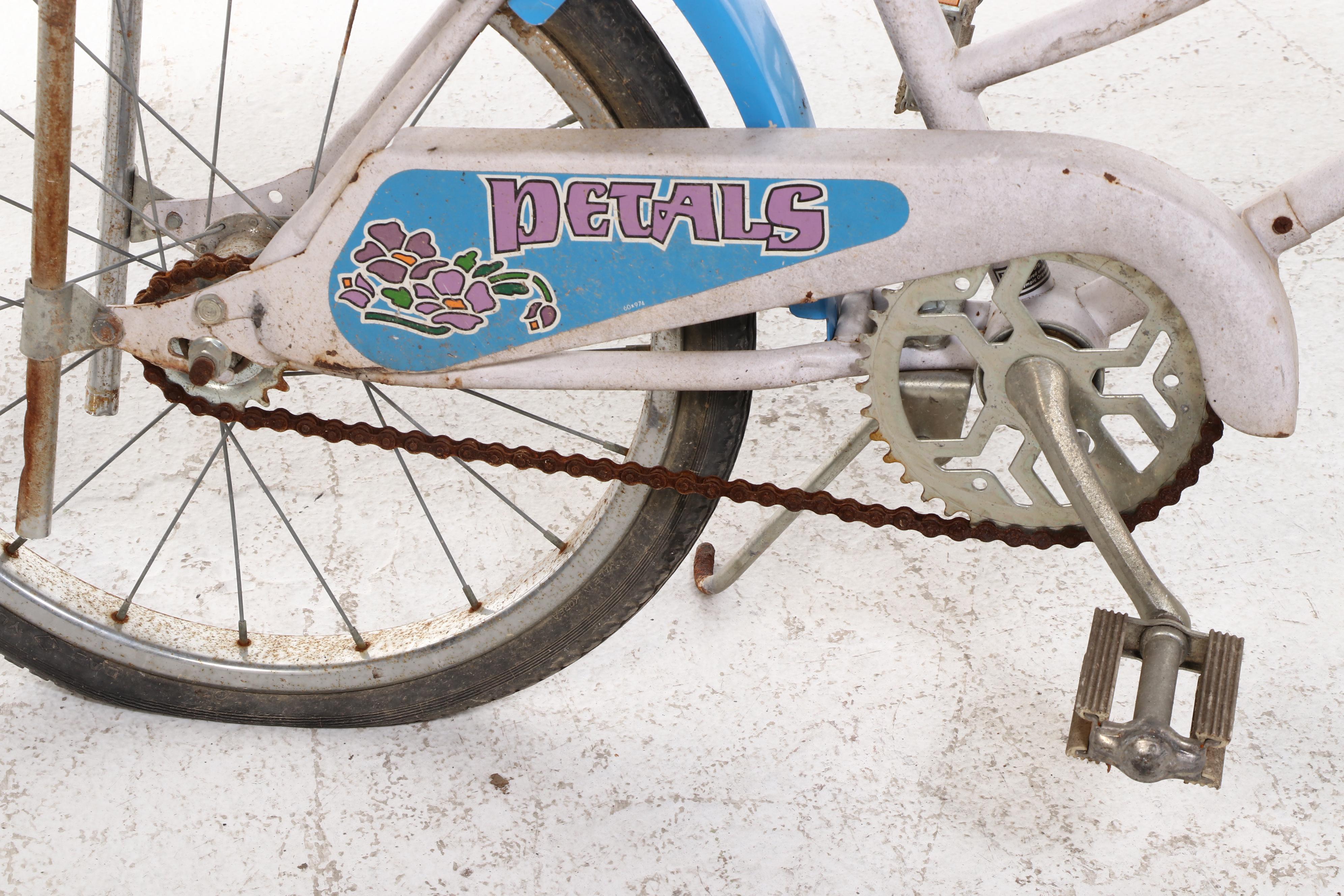 Child's Murray Banana Seat Bicycle in Blue and White, 1980s