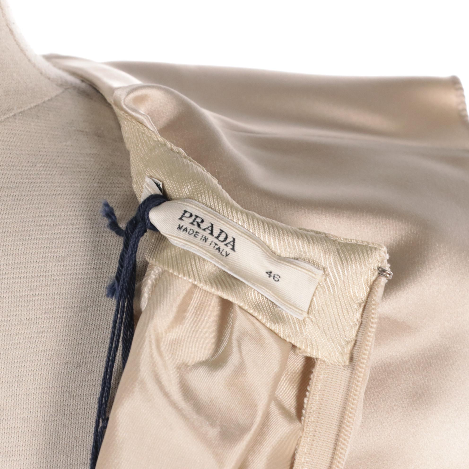 Prada Duchesse Sleeveless Blouse in Silk Satin, New With Tags