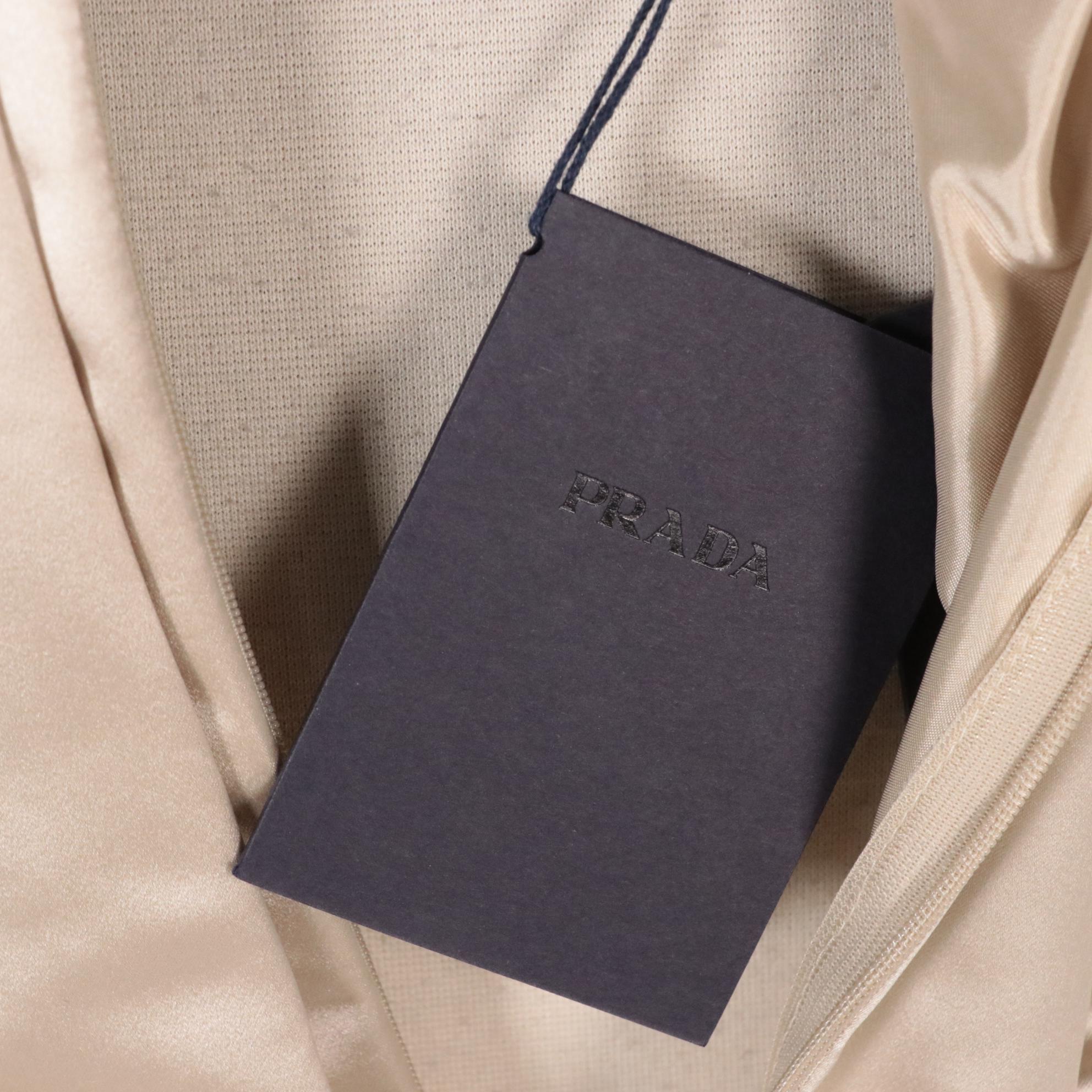 Prada Duchesse Sleeveless Blouse in Silk Satin, New With Tags