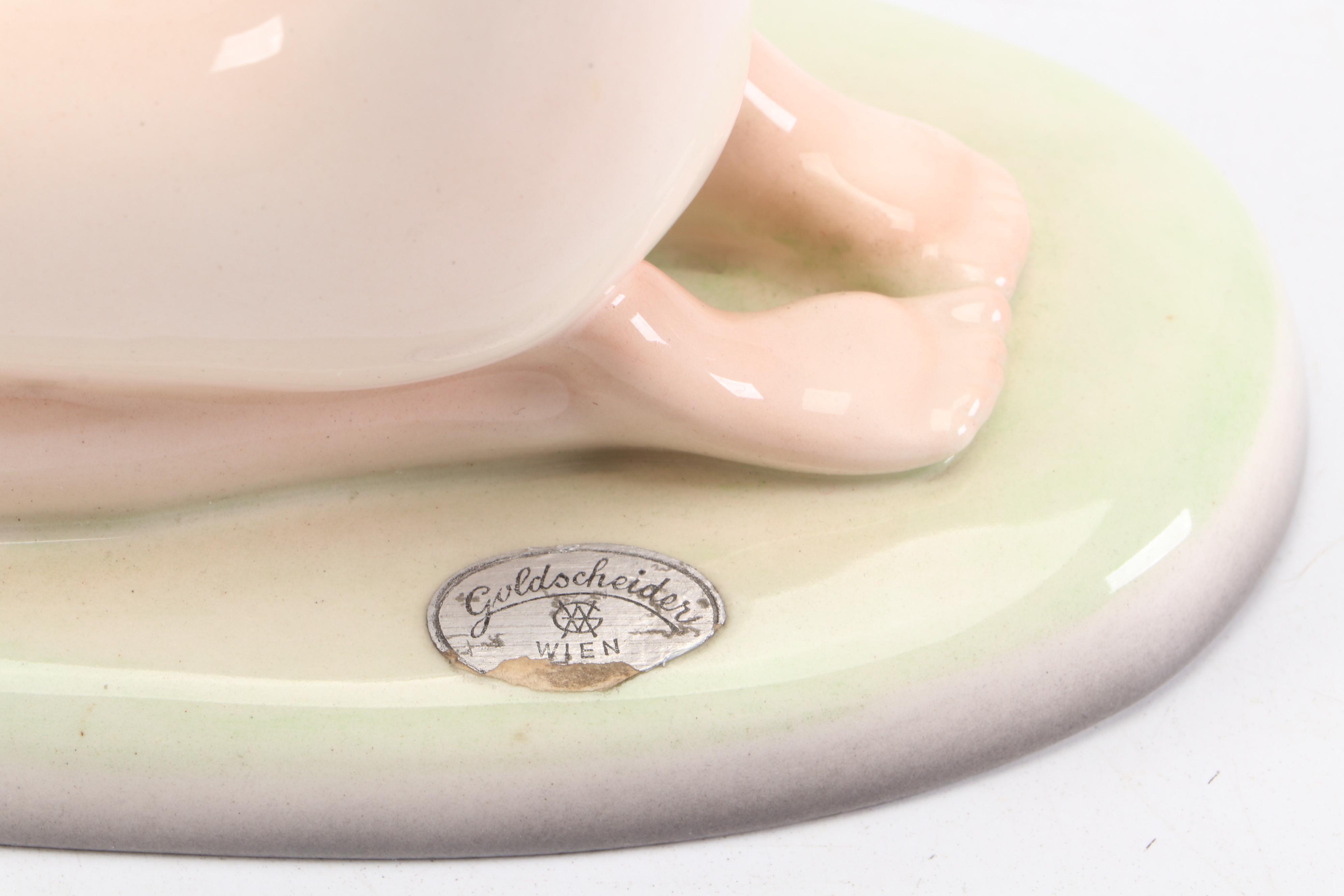 Goldscheider Austrian Porcelain Art Deco Style Bathing Beauty Figurine