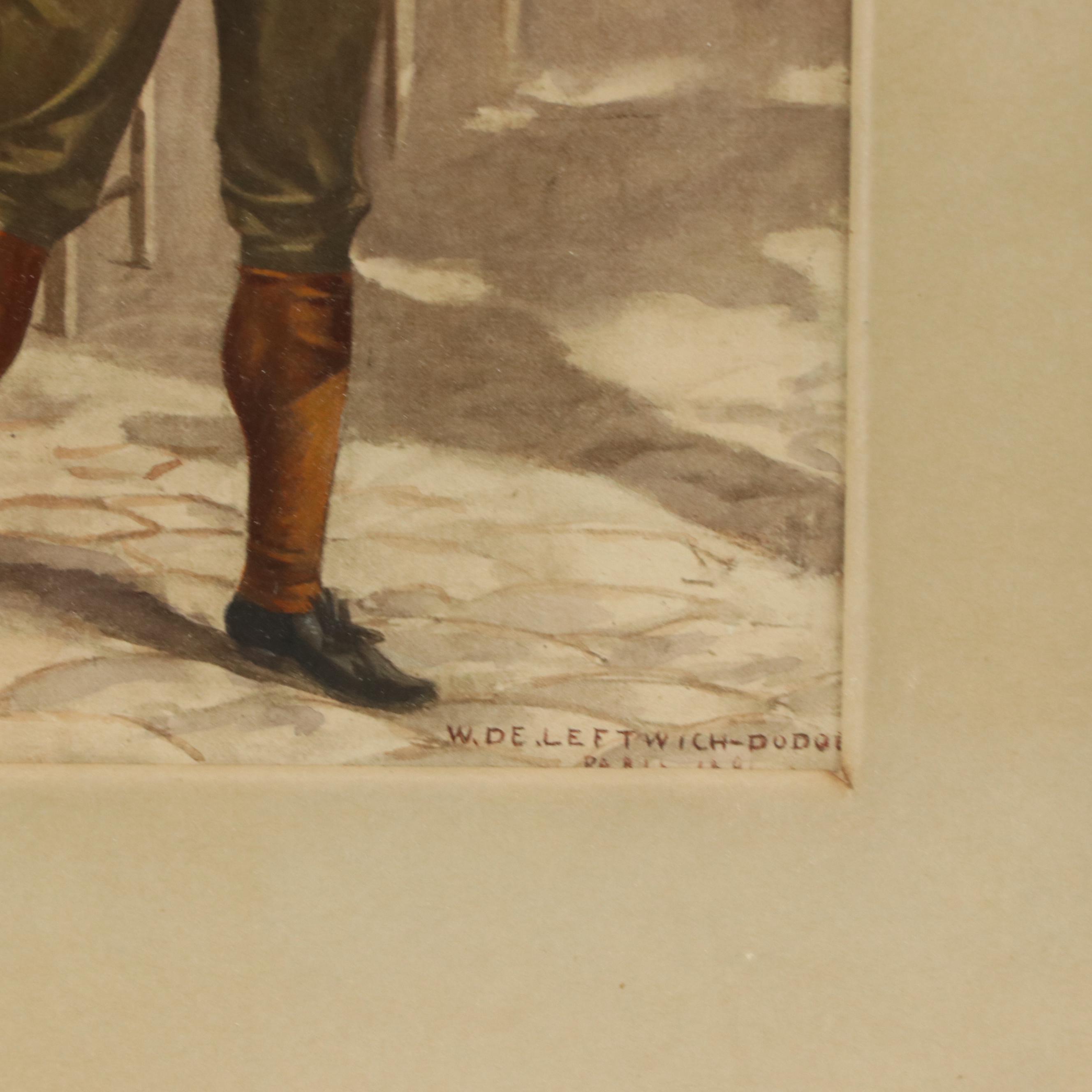 After William De Leftwich Dodge Watercolor Painting "Cavalleria Rusticana," 1899