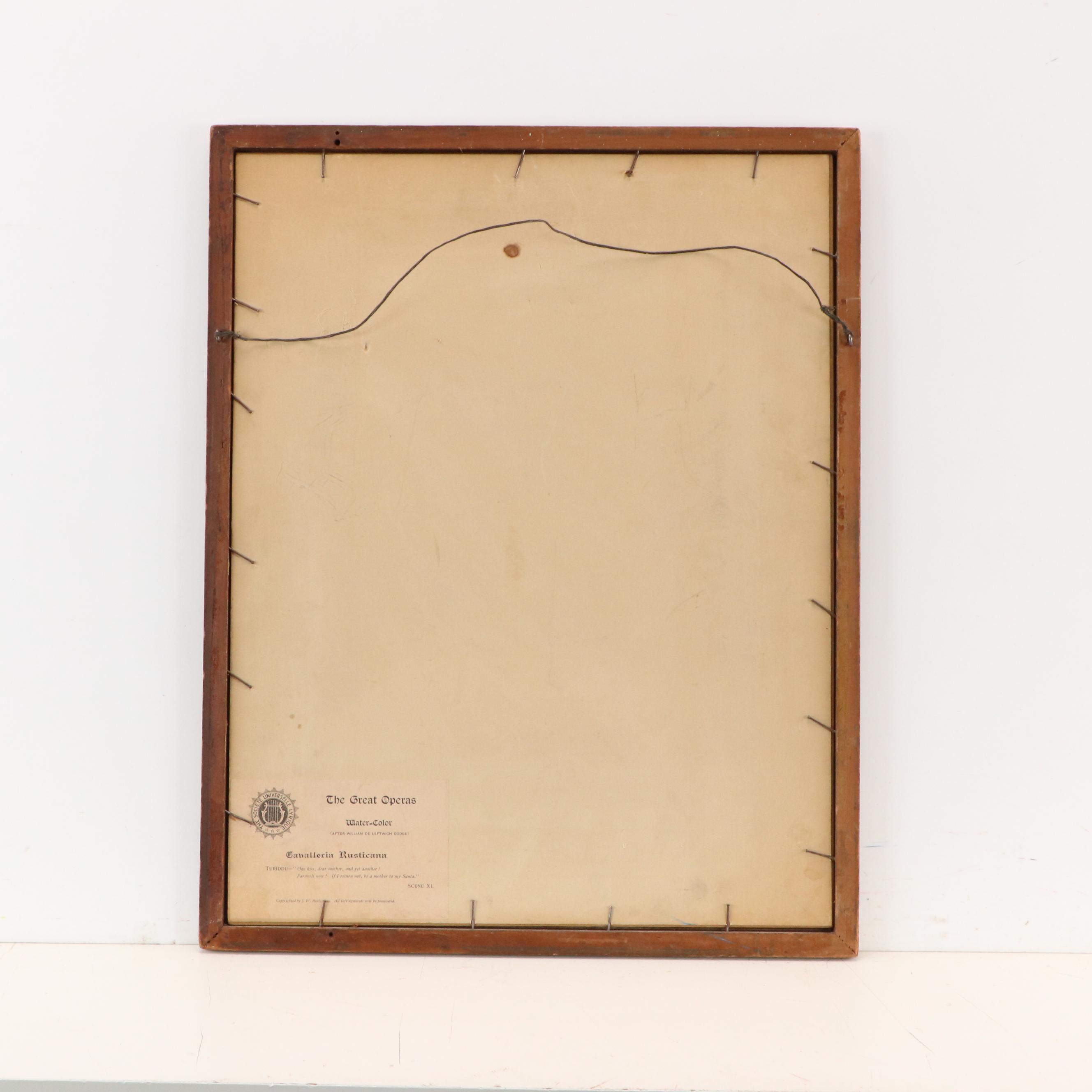 After William De Leftwich Dodge Watercolor Painting "Cavalleria Rusticana," 1899