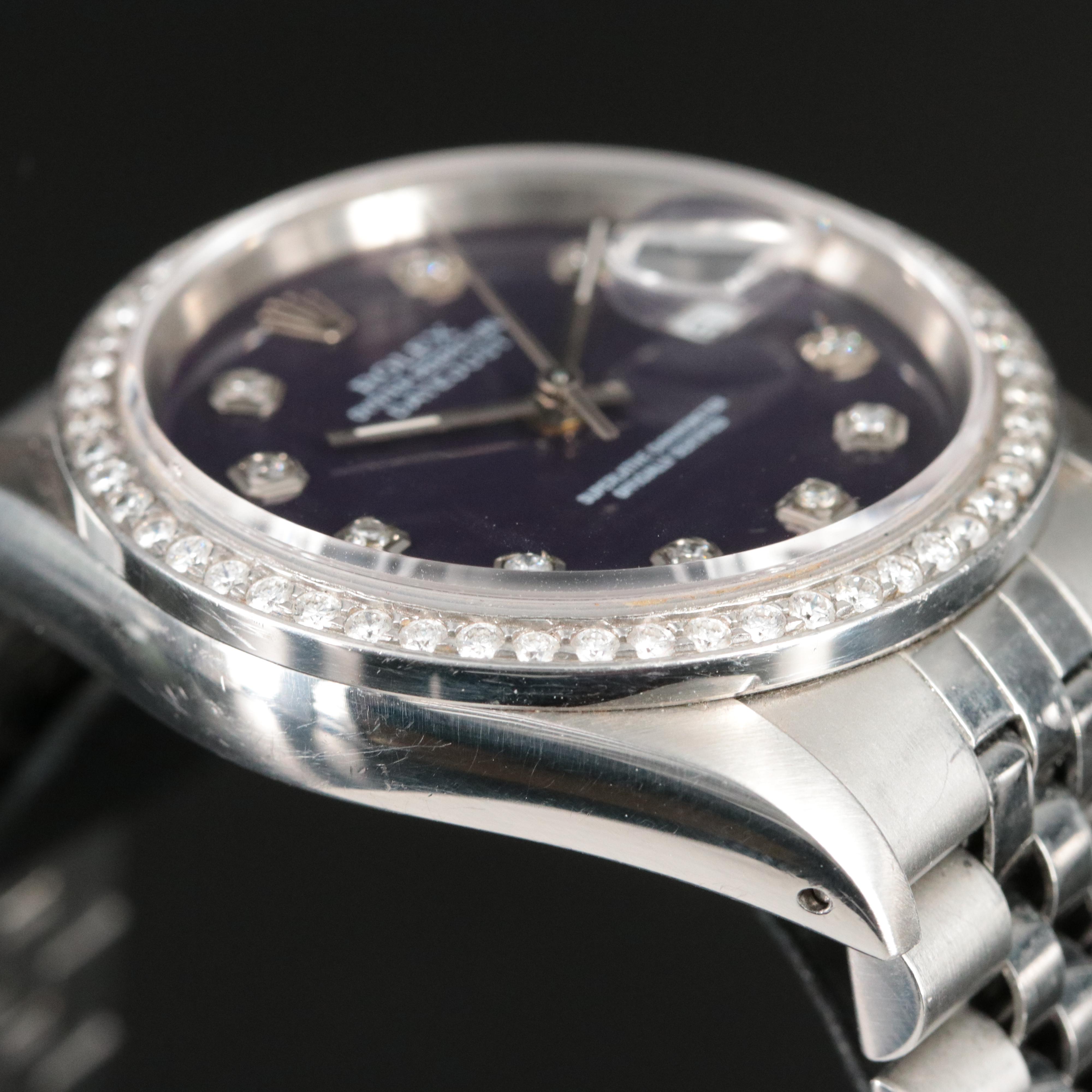 1987 - 1988 Rolex Custom Diamond Dial and Bezel Datejust Watch