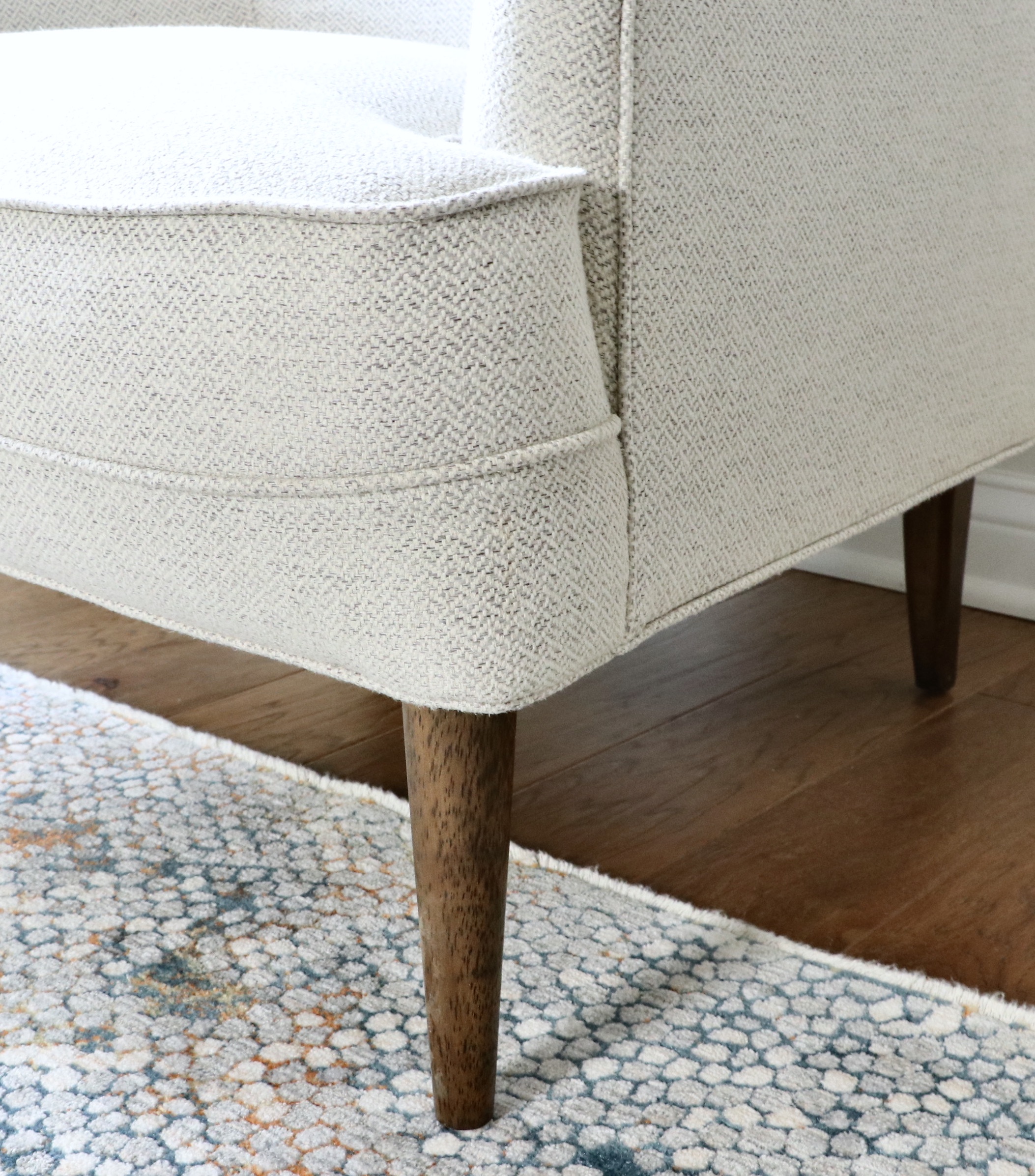 Four Hands "Danya" Danish Modern Style Accent Armchairs and Metal Drum Table