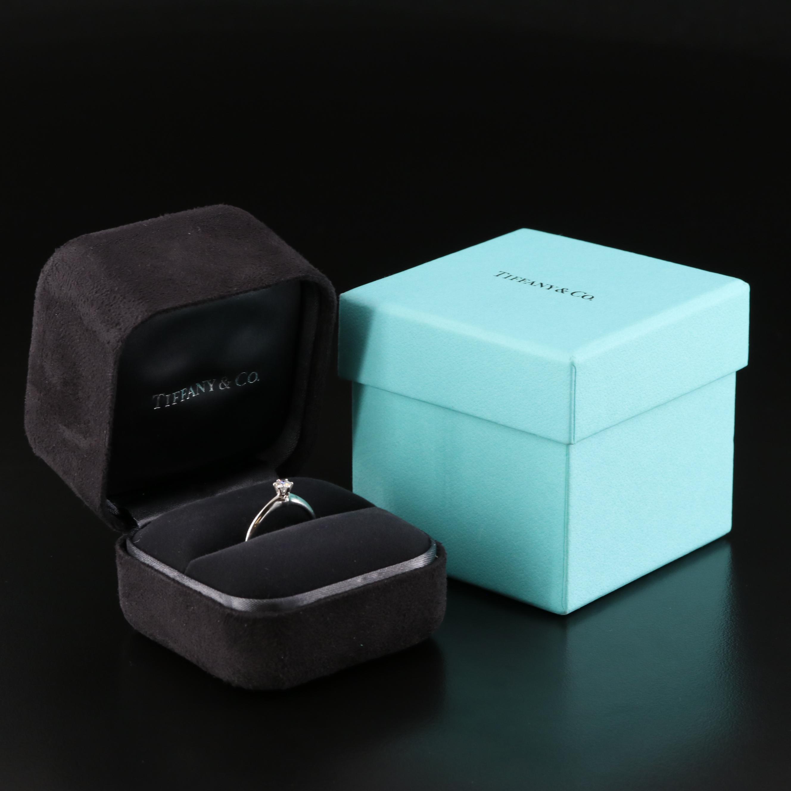 Tiffany & Co. "Tiffany Setting" Platinum Solitaire Ring