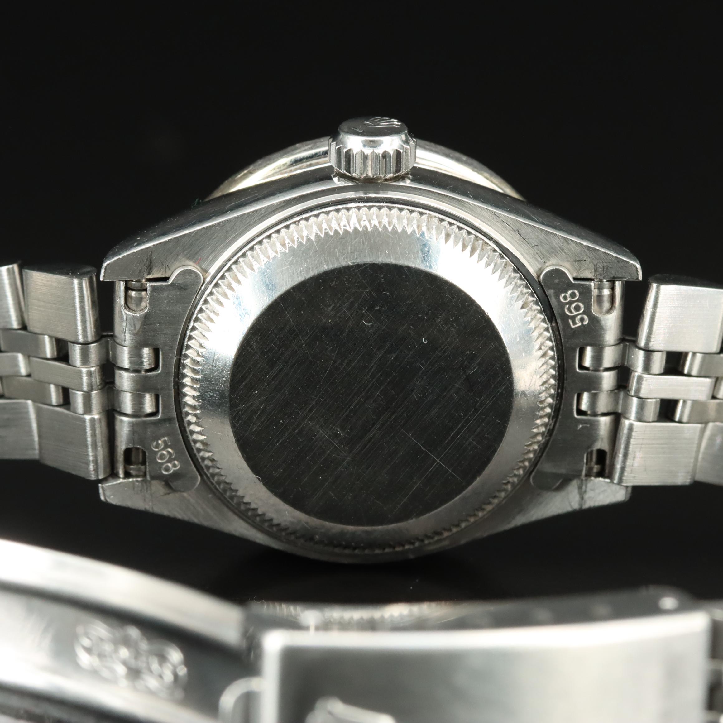 1995 Rolex Custom Diamond Bezel White Roman Dial Datejust Watch
