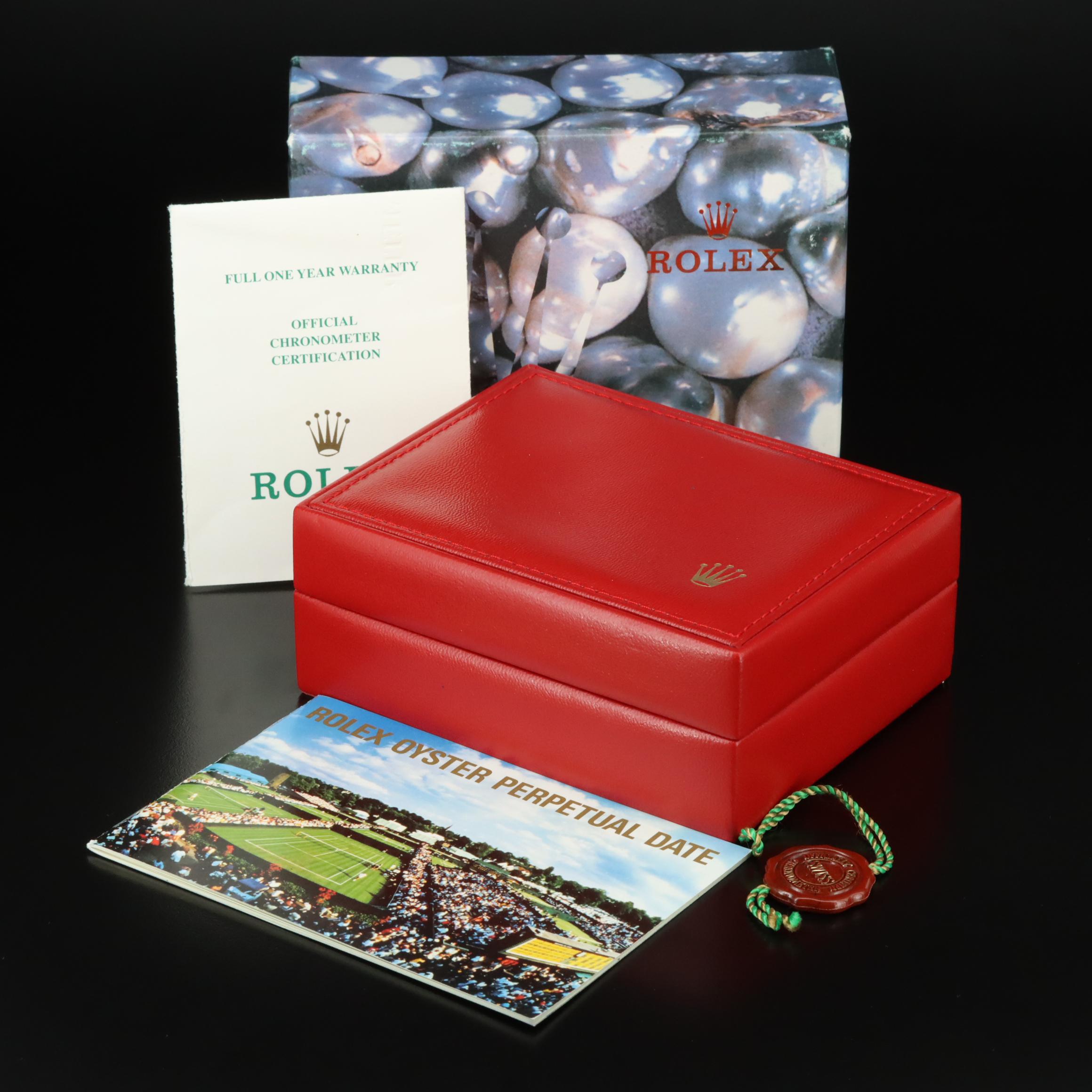 1995 Rolex Custom Diamond Bezel White Roman Dial Datejust Watch