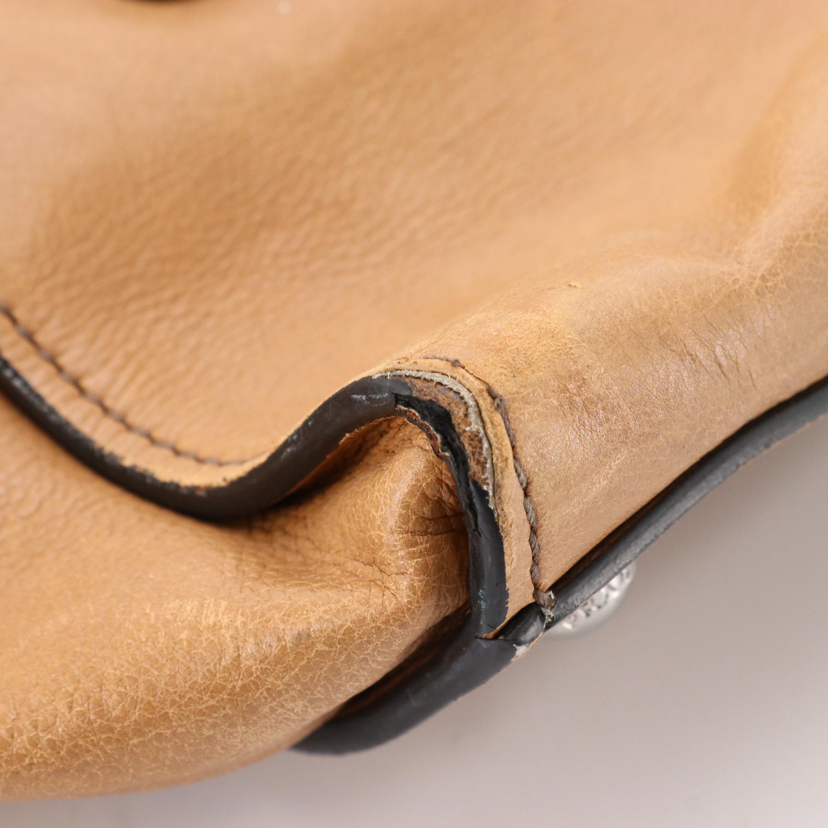 Prada Double Zip Handbag in Natural Glace Calf Leather