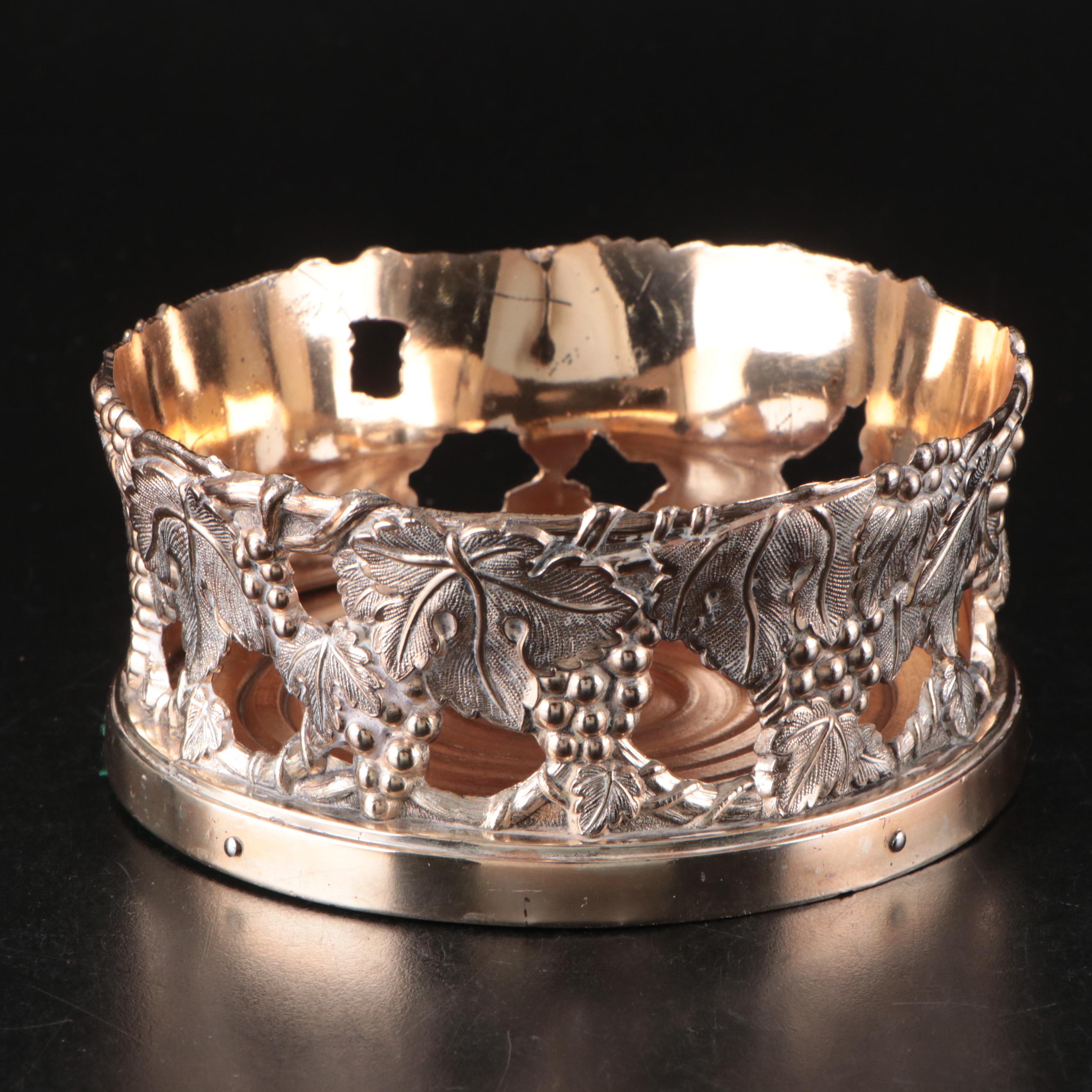 Poole with Other Silver Plate Wine Coasters and Dishes